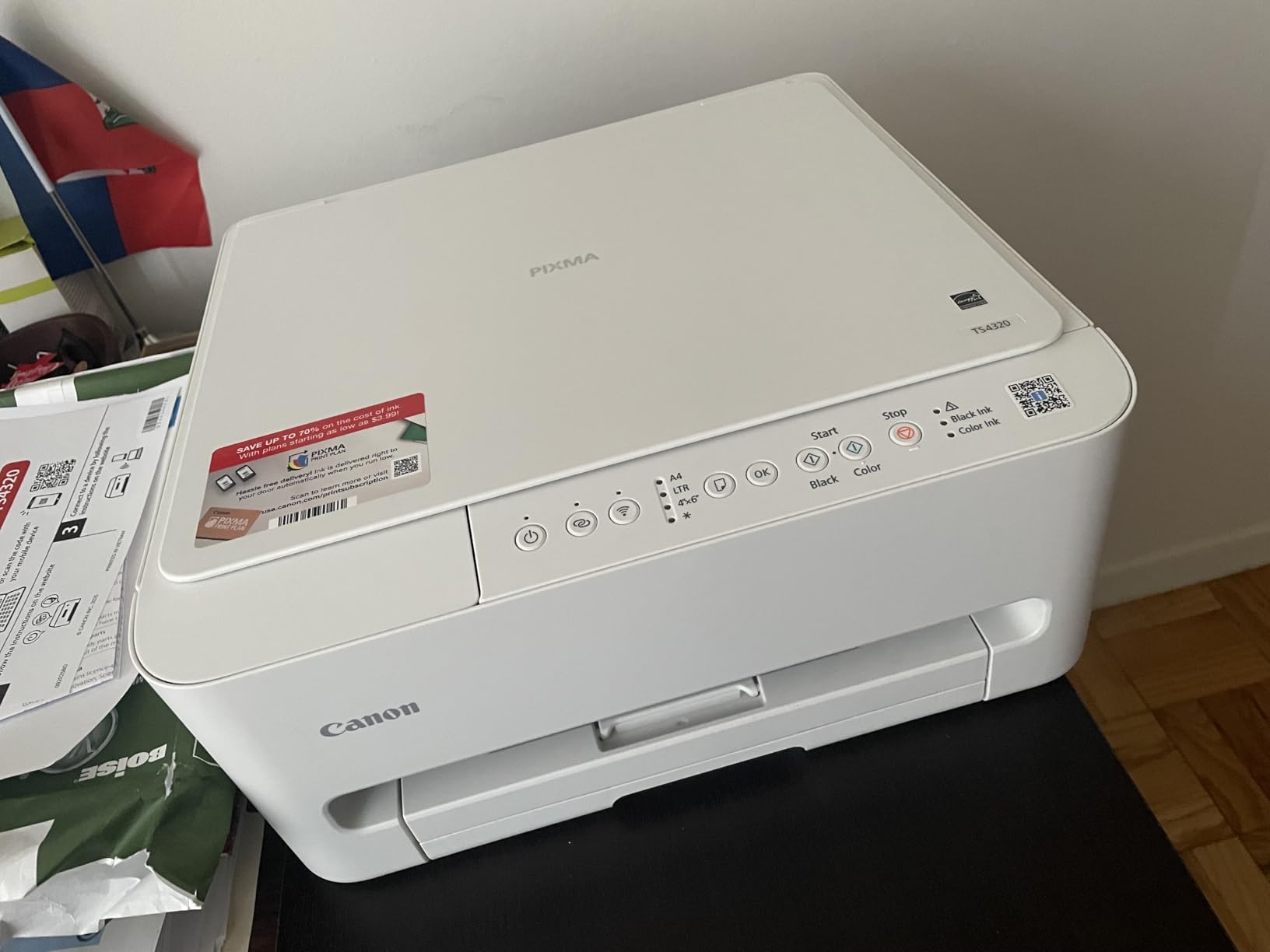 Canon PIXMA TS4320 - Wireless Color Inkjet Printer with Print, Copy, Scan | Cost Efficient Multi-Function Photo Printer, Copier, Scanner for Home Use, Compact Design, Easy Setup customer photo 2