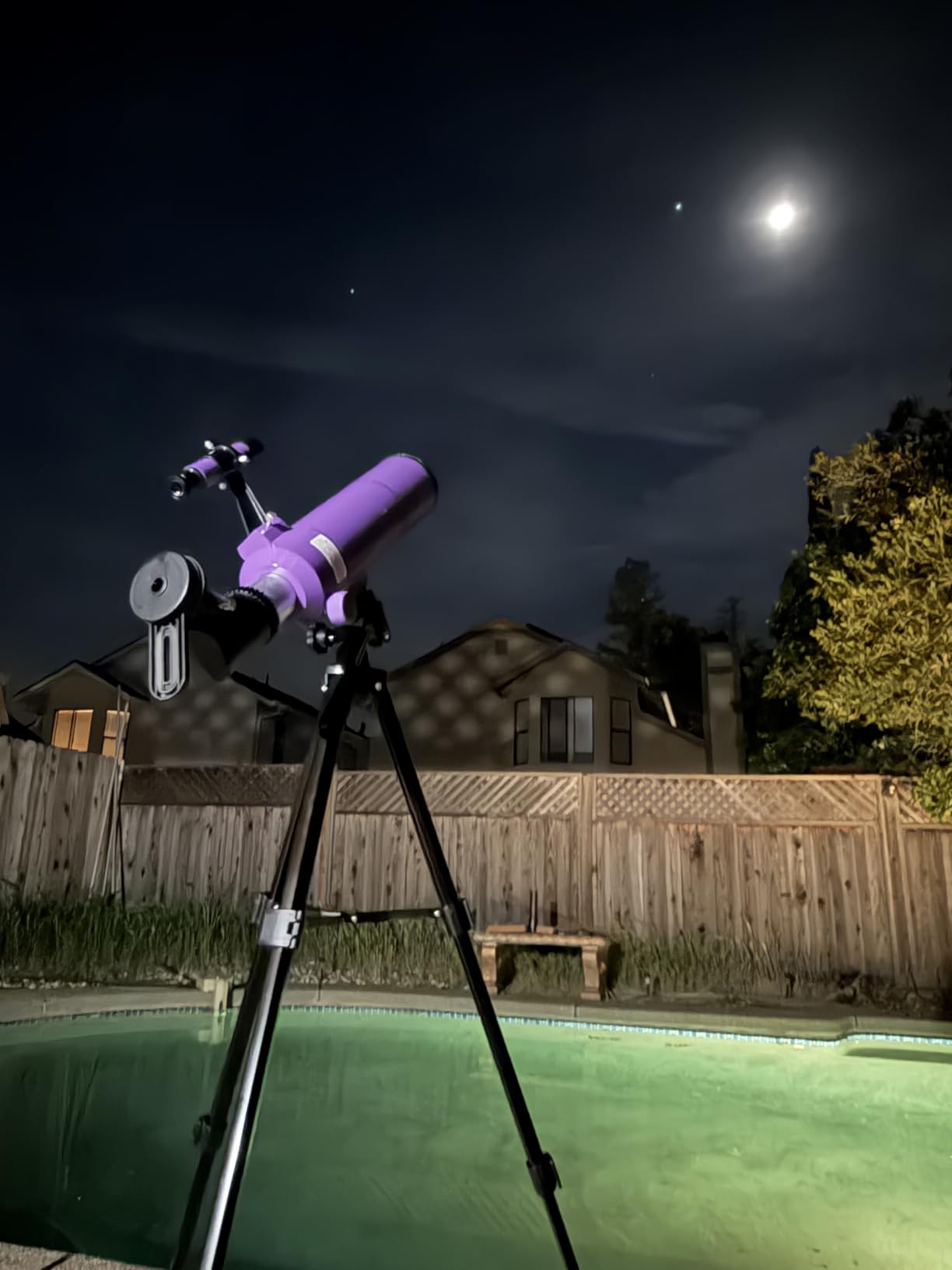 Dianfan Telescope for Kids & Adults, 80mm 500mm Portable Refractor, Purple | High Powered Astronomy Travel Telescope for Beginners, Fully Multi-Coated Optics, Tripod, Phone Adapter, Stickers & Backpack customer photo 1