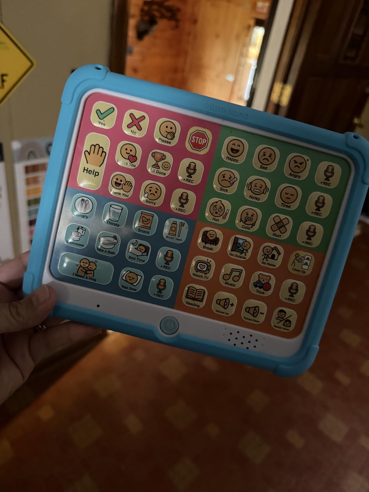 MibbyTalk AAC Device for Autism & Nonverbal Kids and Adults, Communication Tool for Home & School Use and Speech Therapy - 32 Preset Buttons, 11 Recording Buttons with Stickers, Silicone Case, Blue customer photo 1