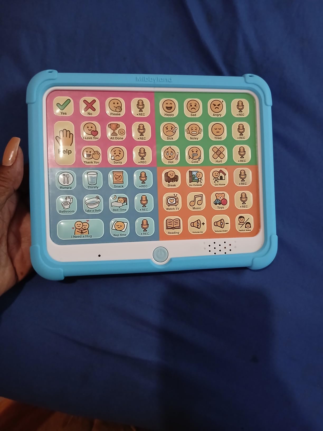 MibbyTalk AAC Device for Autism & Nonverbal Kids and Adults, Communication Tool for Home & School Use and Speech Therapy - 32 Preset Buttons, 11 Recording Buttons with Stickers, Silicone Case, Purple customer photo 2