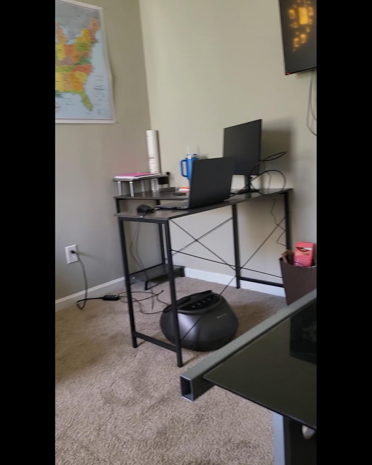 DUMOS L Shaped Desk, Computer Gaming Desks Corner Office Table with CPU Shelf for Home Study Writing Work Station 50 Inch, Sturdy Modern Design, Black customer photo 2