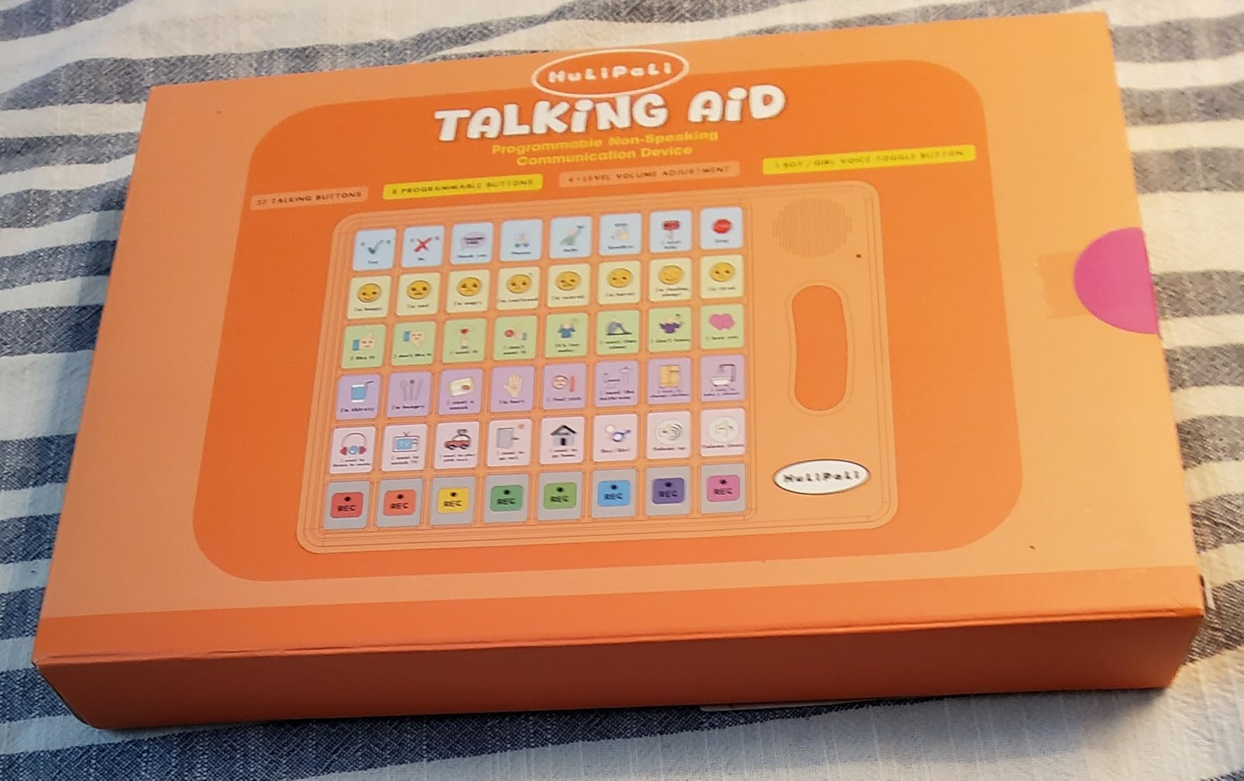 AAC Device for Autism with Grip Handle - 40 Pre-Installed Buttons & 8 Programmable Keys, Non-Verbal Communication Tool for Speech Therapy, Stroke Rehab & Aphasia, Adjustable Volume Talking Aid customer photo 1