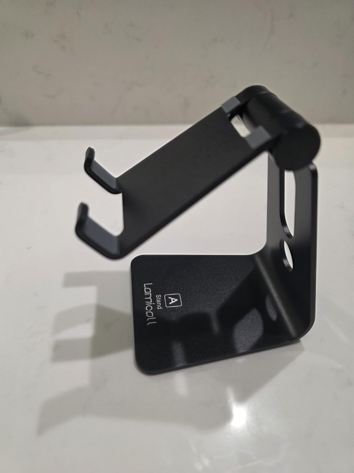 Lamicall Aluminum Cell Phone Stand, Adjustable Desk Phone Holder for iPhone | Adjustable Viewing Angle, Stable Anti-Slip Base, Case Friendly, Office Desk Essential customer photo 2