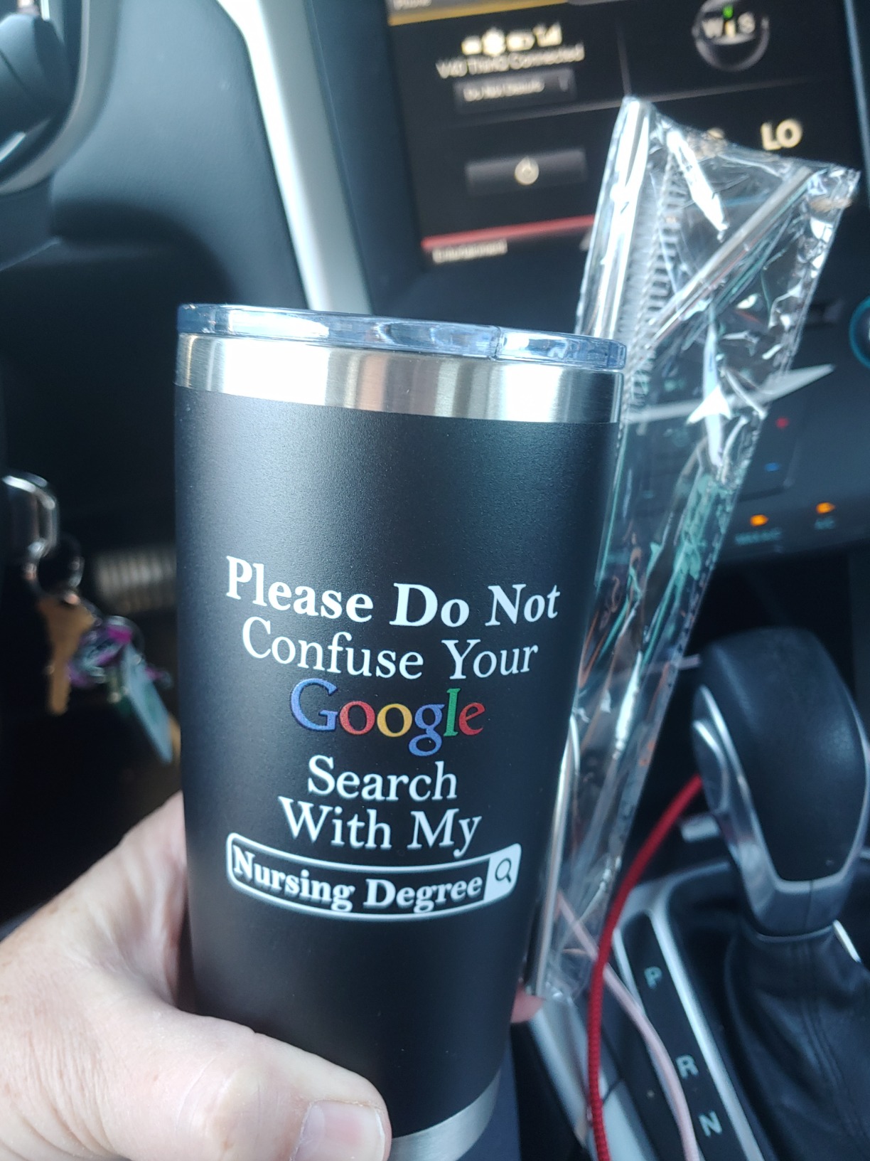 KLUBI Nurse Gifts for Women Men - Please Do Not Confuse Your Google Search With My Nursing Degree, Funny Nurse Google Tumbler, Graduation RN Gift, Nurses Day Week 20 Ounce Black Mug customer photo 1