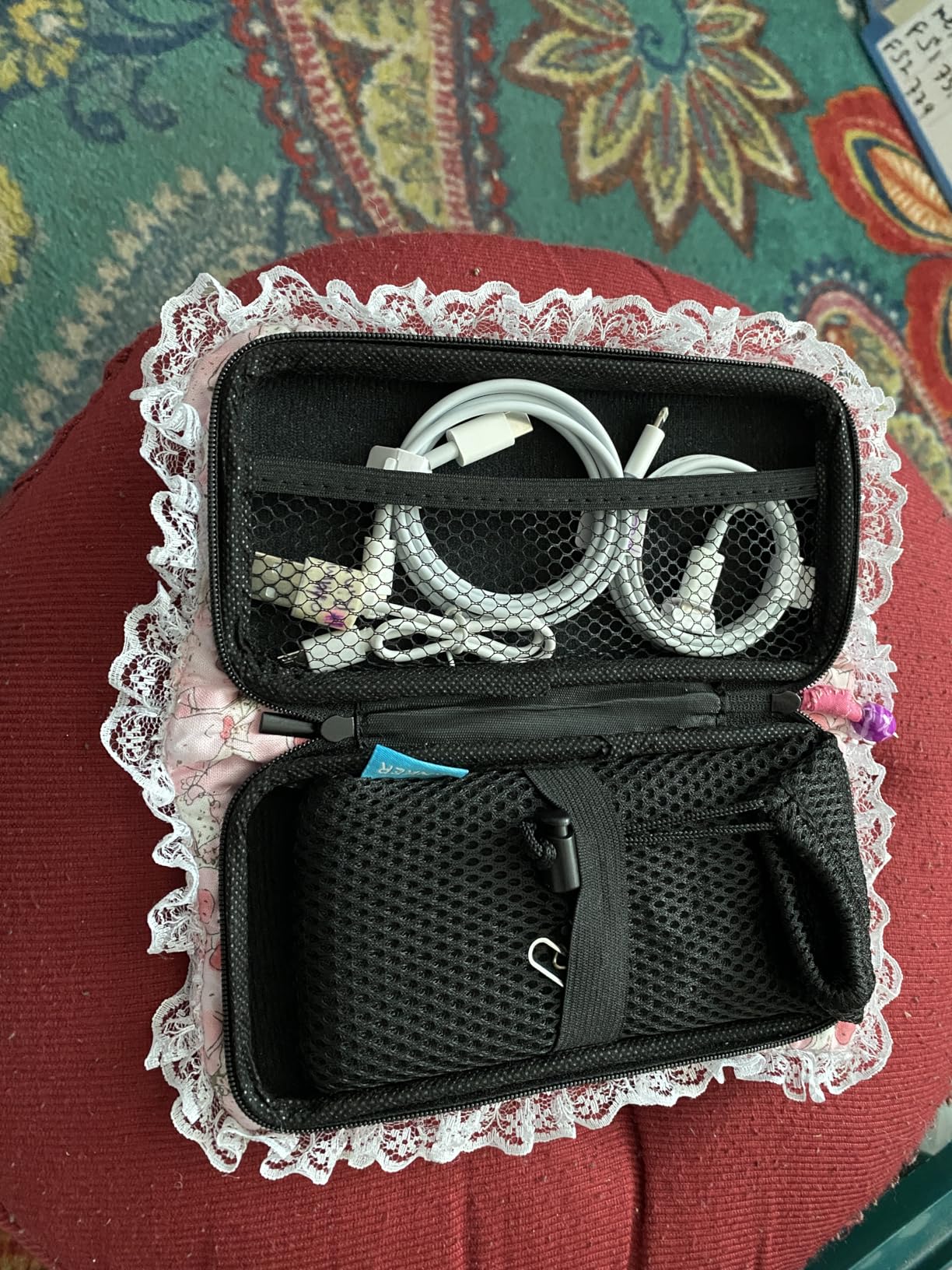 iMangoo Travel Essential Electronics Organizer Charger Case Carrying Pouch | 6.5x3.2x1 Power Bank Tech Accessories Protective Storage Shockproof Portable Purse Men Women School Office Trips Must Have customer photo 1