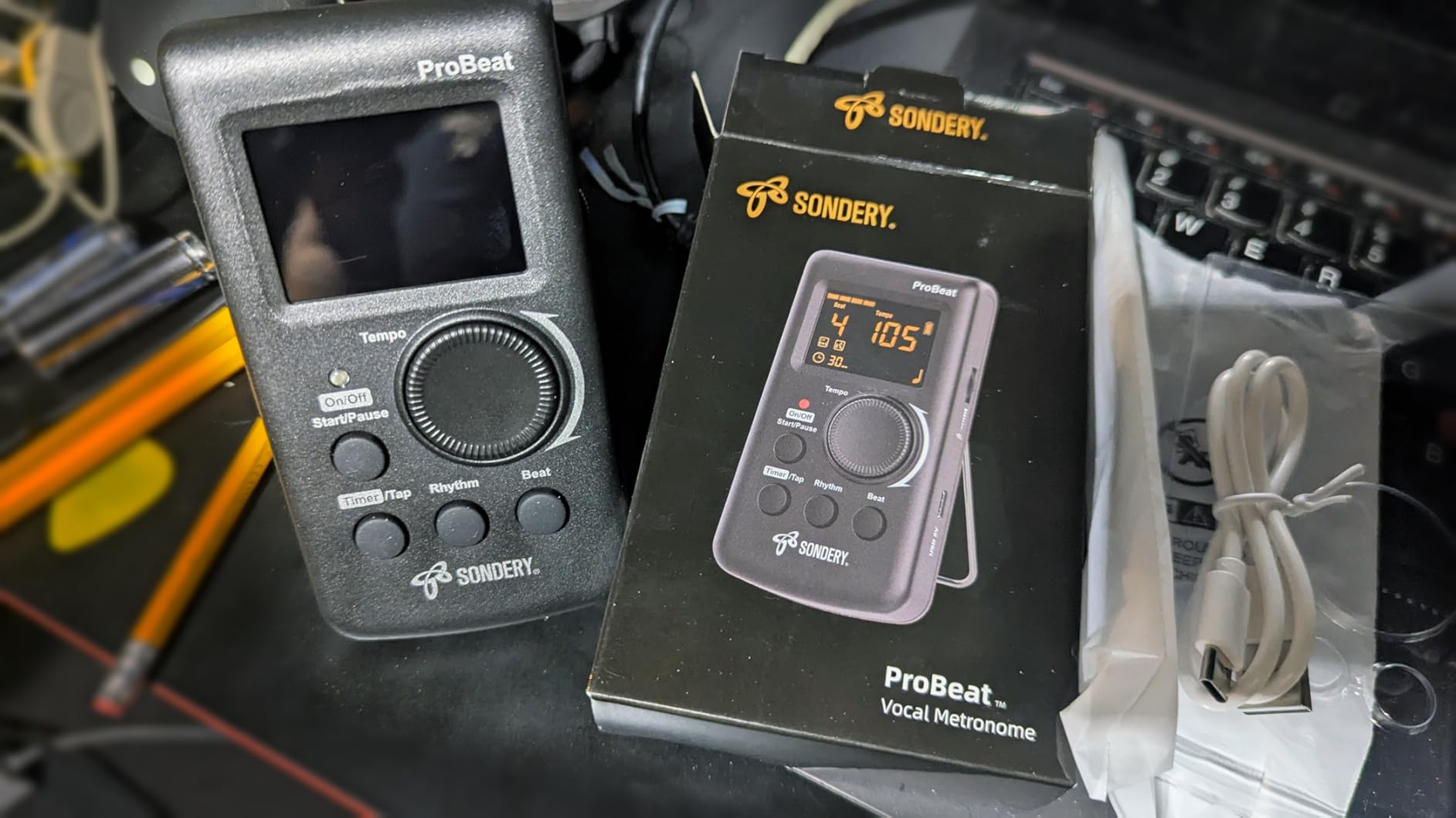 Sondery Digital Metronome Rechargeable Vocal Counting for Piano Guitar Drum | Timer Function, Large Display, Easy to Use, English Vocal Counting, Compatible with All Instruments customer photo 2