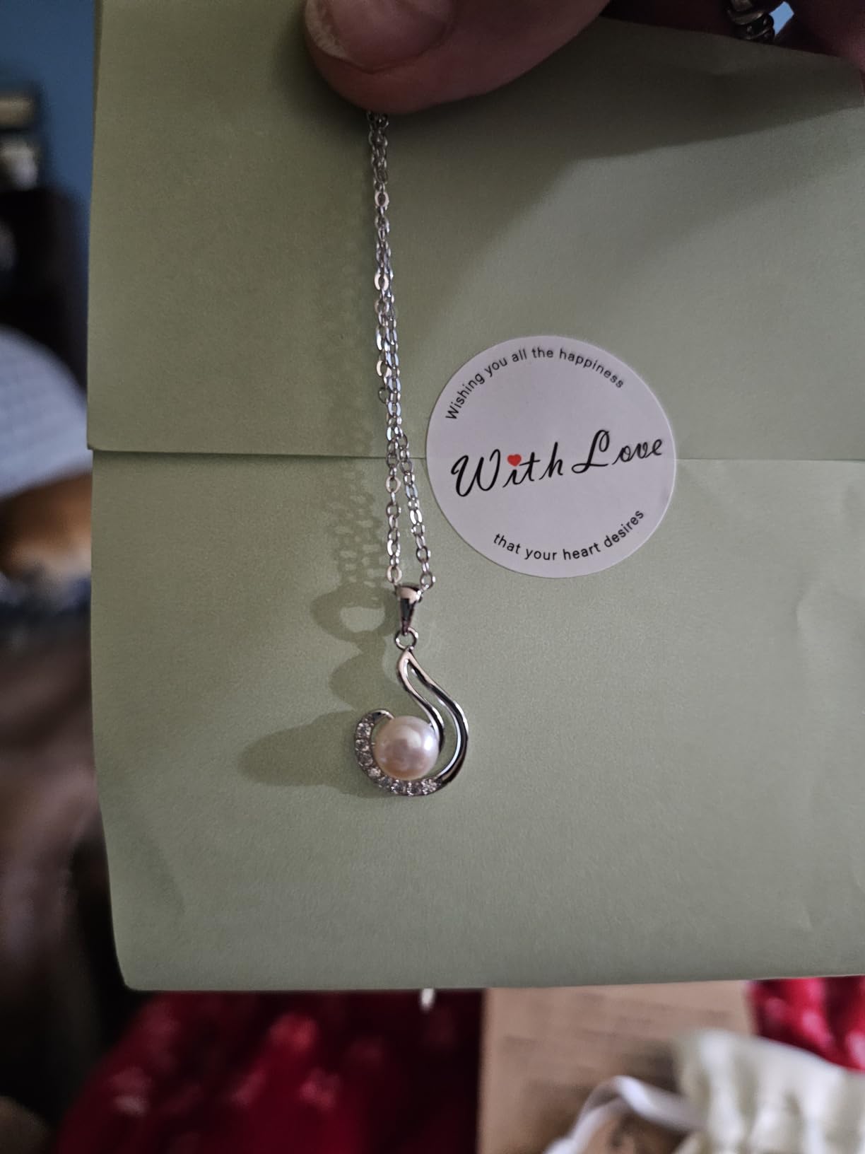 Granddaughter Necklace - Granddaughter Gifts from Grandma, Graduation Gifts for Her, Sterling Silver Freshwater Pearl Necklace customer photo 2