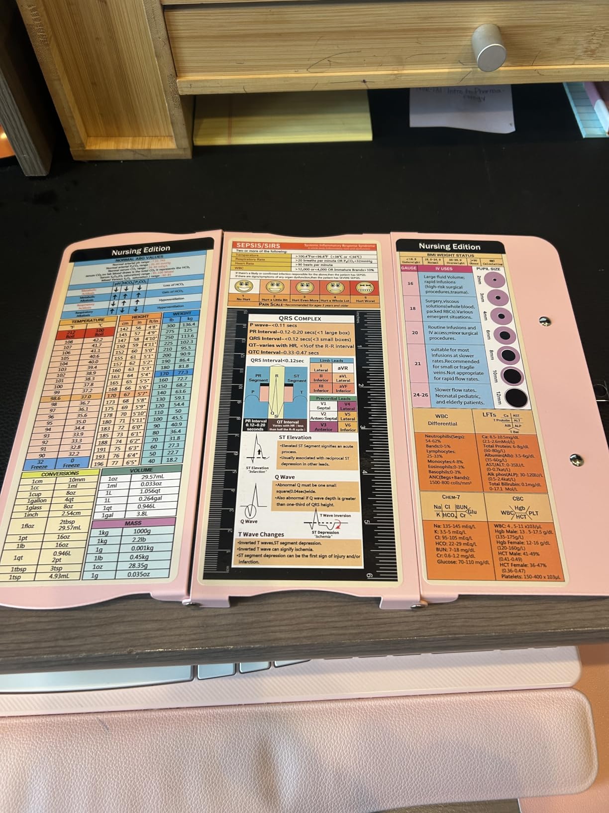 Nursing Clipboard Foldable with Cheat Sheets, Aluminum 3-Layer Foldable, Pocket Size for Nurses & Students customer photo 1