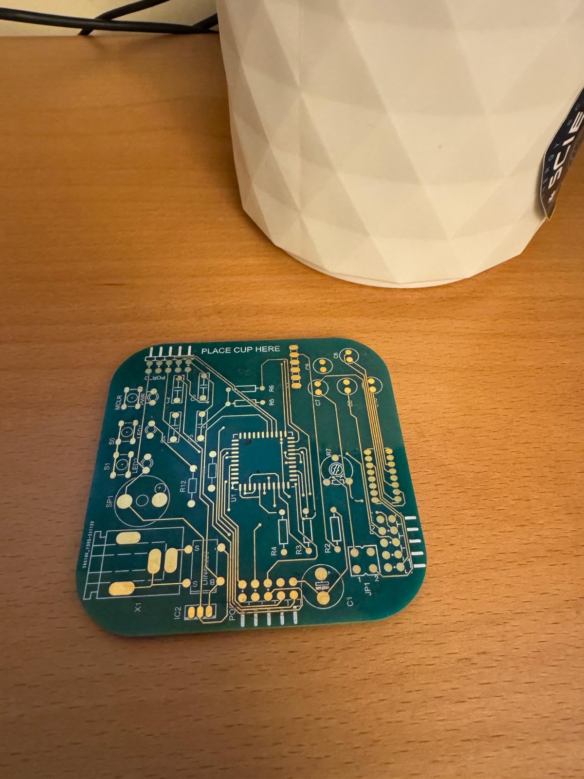 Coasters for Drinks in PCB-Design Green Coasters Decor with Immersion Gold Circuit Board for Coffee Table Bar Office Tech Gifts customer photo 1