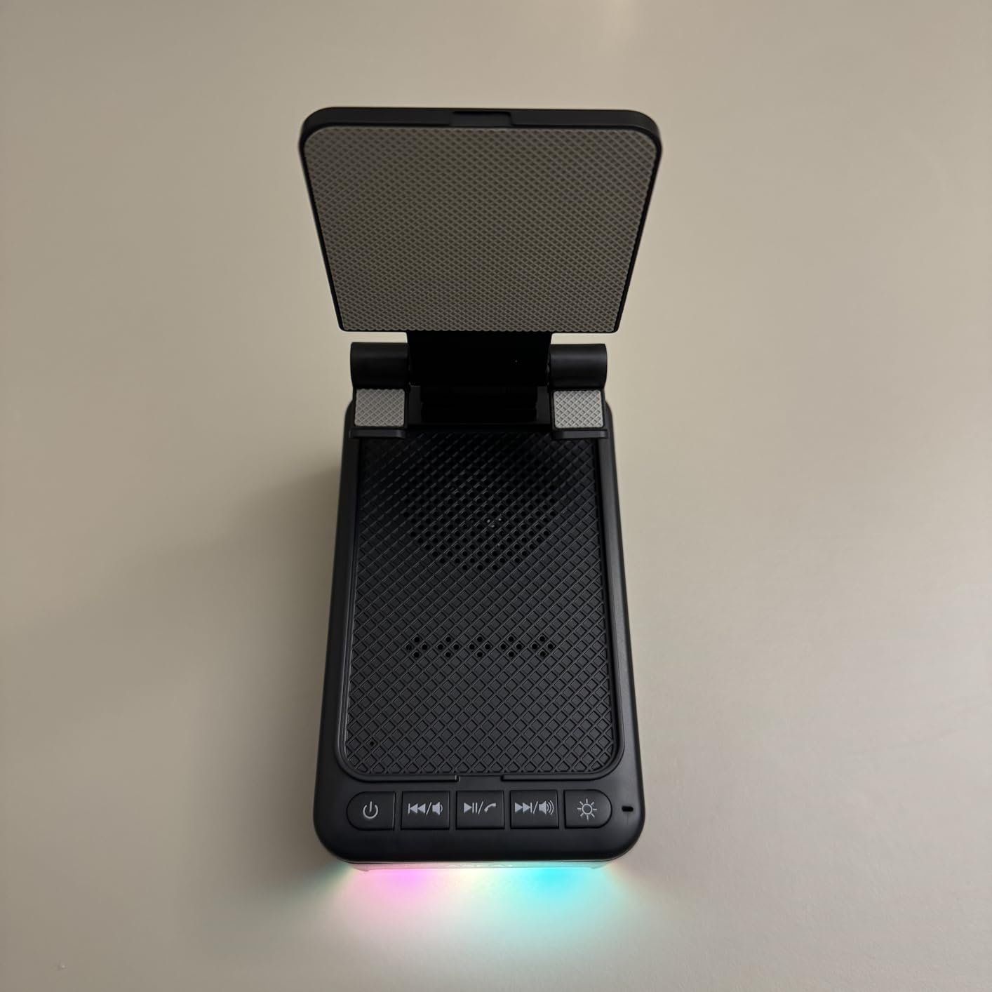 Cell Phone Stand with Bluetooth Speaker & LED Color Changing Light, Unique Gifts, Cool Tech Gadget customer photo 1