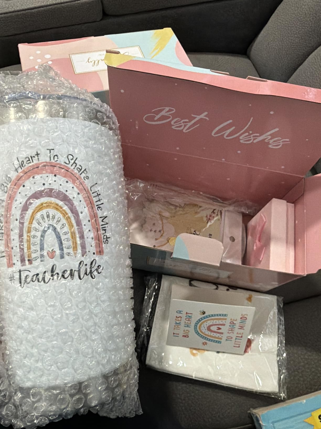 Teacher Appreciation Gift Basket for Women | 20oz Tumbler, Pouch Bag, Socks & Thank You Box, Perfect for Birthday, Christmas, Back to School, End of Year Teacher Gifts customer photo 1