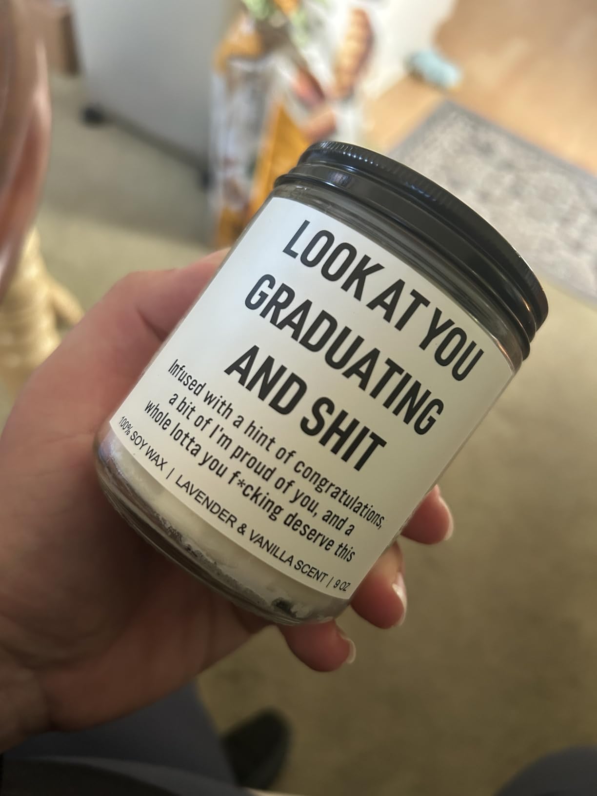Younift Funny Grad Candle, 2026 Graduation Gifts for Her, Him - College, High School, Masters Degree, Phd, Law School, Nursing & Nurse Graduation Gifts for Women, Men - 9 oz customer photo 2