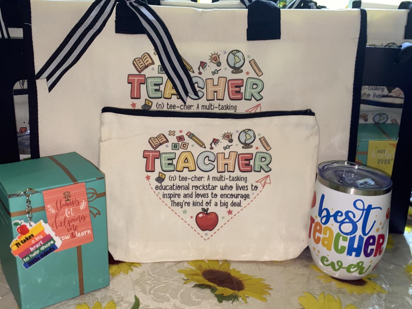 Teacher Appreciation Gifts for Women, Christmas Ideas Gifts for Teachers | End of Year Thank You Retirement Gifts for Teachers Women Basket Set of 9 customer photo 2