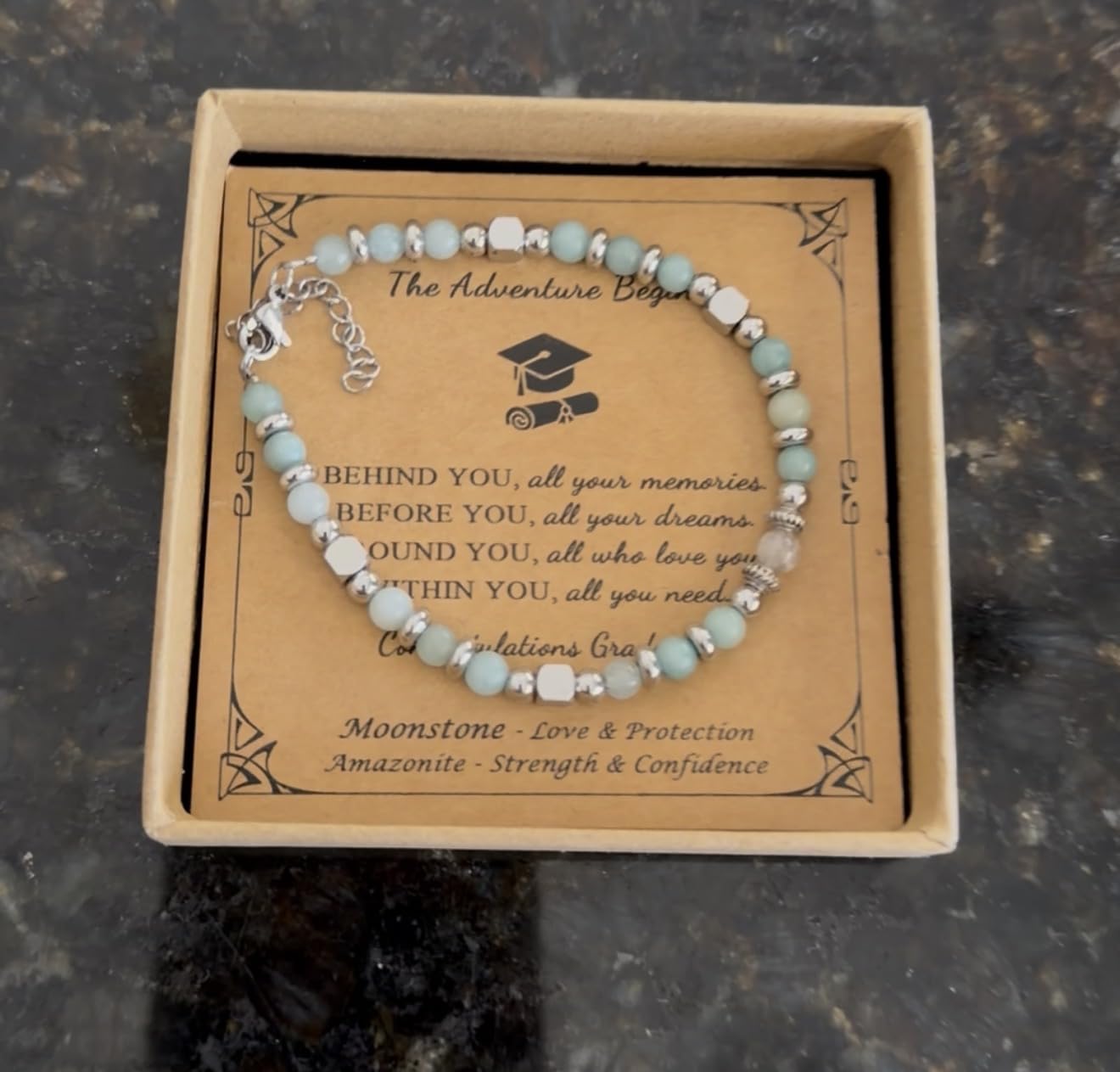 Gifts for Women Moonstone Bracelet - Amazonite Stone Bracelets customer photo 2