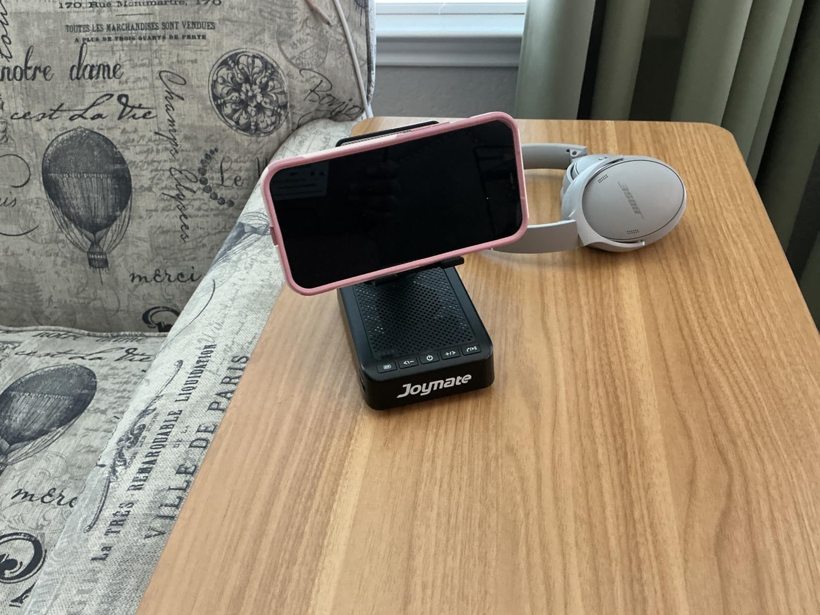 Phone Stand with Bluetooth Speaker and Charging Function 360 Rotatable Angle Adjustable Cell Phone Holder (Pink) customer photo 1