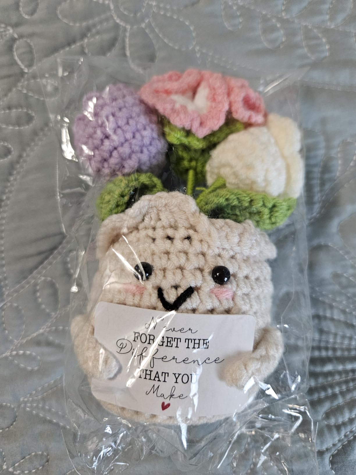 Teacher Appreciation Gifts, Thank You Teachers Gift, End of Year Teacher Gifts, Graduation Birthday Retirement Gift for Teachers Mentor Coworker Boss, Cute Handmade Crochet Carnations 3 Flowers Doll customer photo 2
