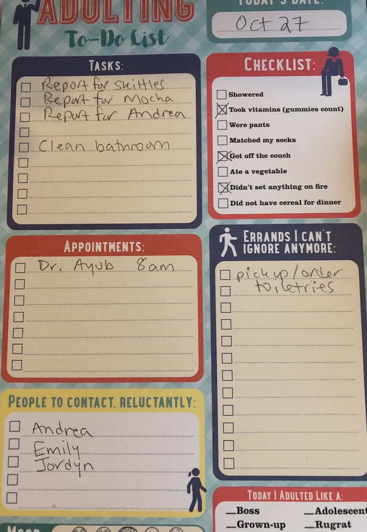 Adulting Note Pad (To Do List) customer photo 1