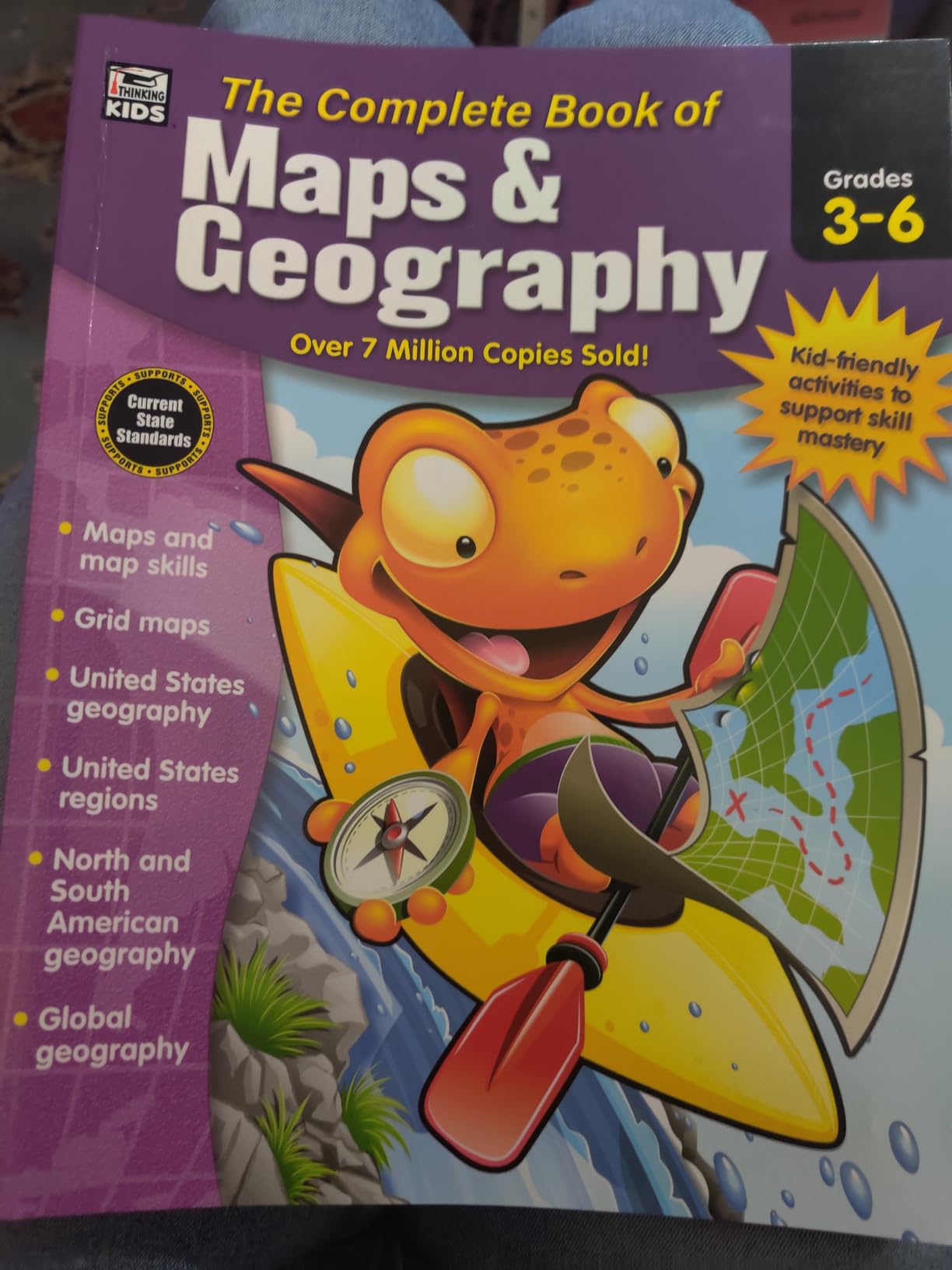 Complete Book of Maps and Geography Workbook, Global Geography for Kids Grades 3-6, United States Geography and Regions, Map Skills, Time Zones, Oceans customer photo 1