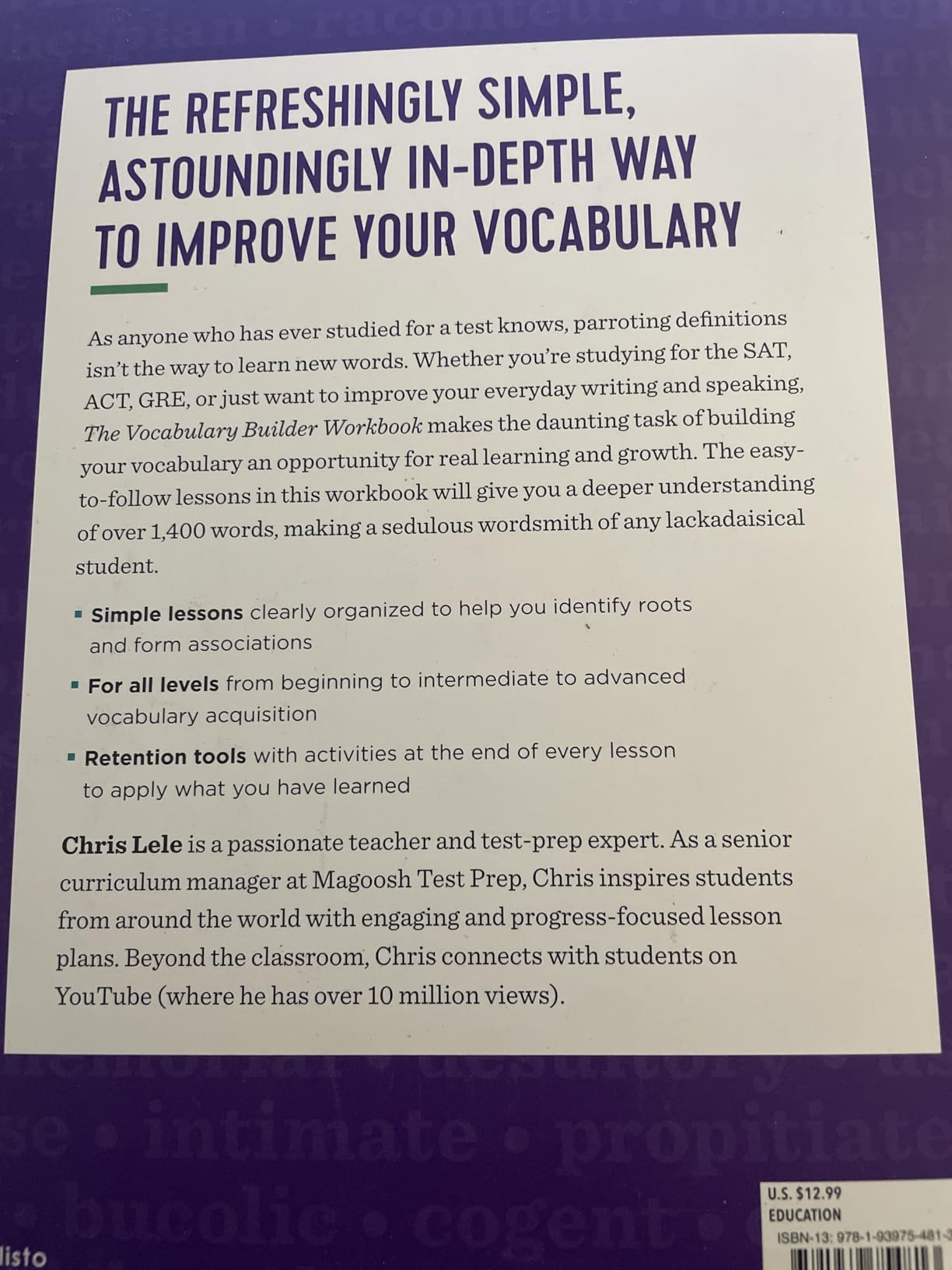 The Vocabulary Builder Workbook: Simple Lessons and Activities to Teach Yourself Over 1,400 Must-Know Words customer photo 1