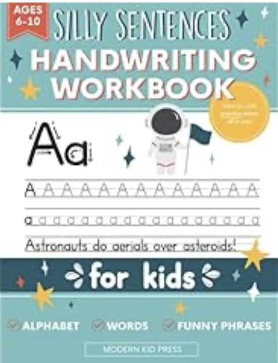 Handwriting Practice Book for Kids (Silly Sentences): Penmanship and Writing Workbook for Kindergarten, 1st, 2nd, 3rd and 4th Grade customer photo 2