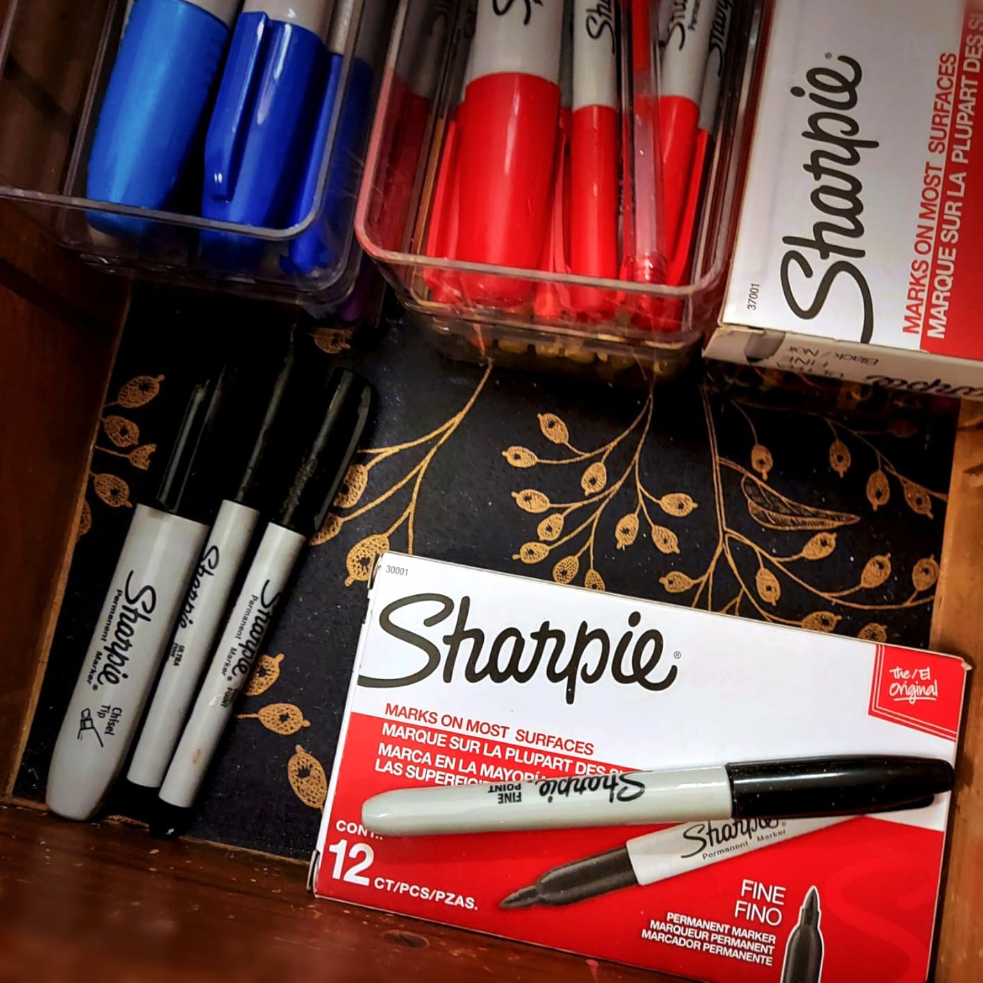 Sharpie Permanent Markers, Fine Tip, Black, 12 Count - Quick Drying, Fade Resistant, For Wood, Plastic, Paper, Metal, And More customer photo 1
