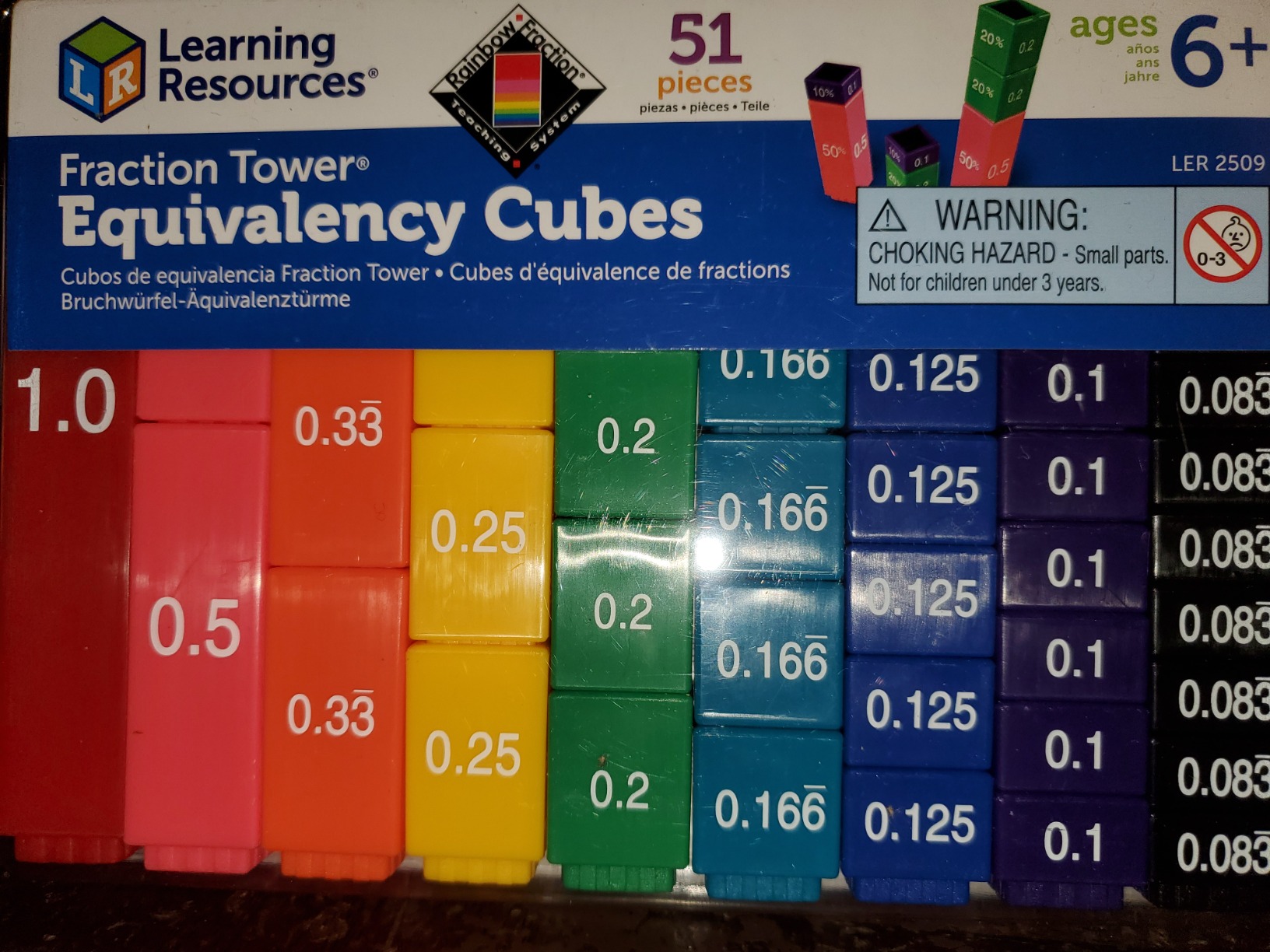 Learning Resources Fraction Tower Equivalency Cubes - 51 Pieces, Ages 6+ Math Toys for Kids, Classroom and Homeschool Accessories customer photo 2