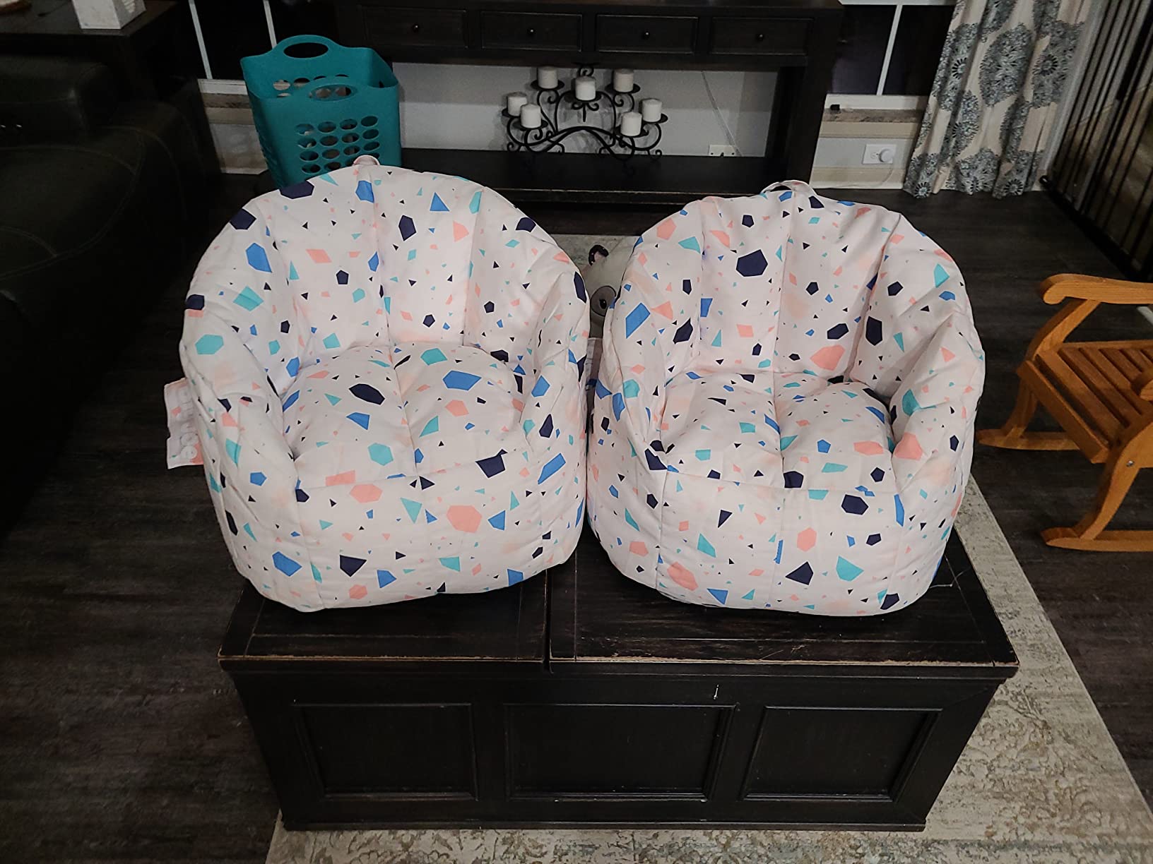 Big Joe Milano Child-Sized Bean Bag Chair for Kids Bedroom and Reading Nook, Dolce Terazzo Lenox, Durable Easy-Clean Woven Polyester, Refillable customer photo 1