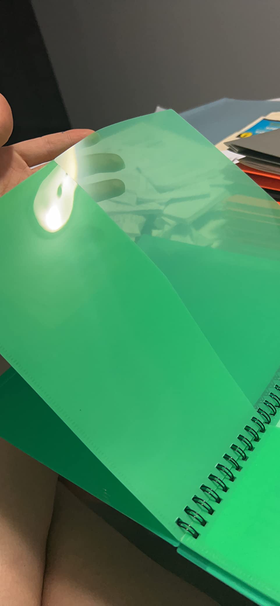 Oxford Poly 8-Pocket Organizer, Letter Size Folder, Durable Translucent Poly, Wire Binding, Holds 200 Sheets, Assorted Colors (Red, Blue, Green and Purple), 1 Per Pack (5740404) customer photo 2