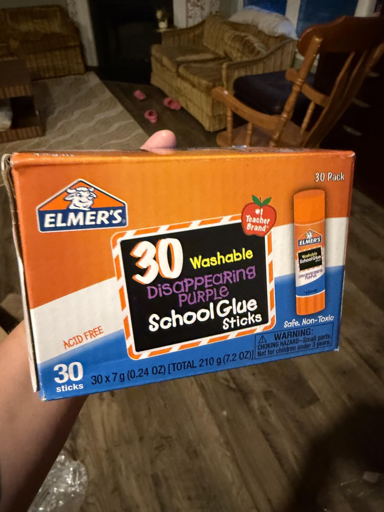 Elmer's Disappearing Purple School Glue Sticks, Washable, 7 Grams, 30 Count - Bulk Pack for Classrooms customer photo 1