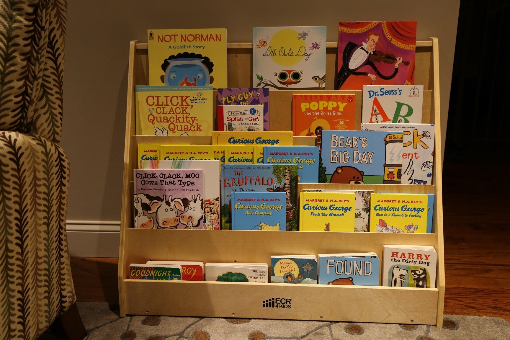 ECR4Kids Single-Sided Wooden Book Display, Montessori Furniture, Natural customer photo 2