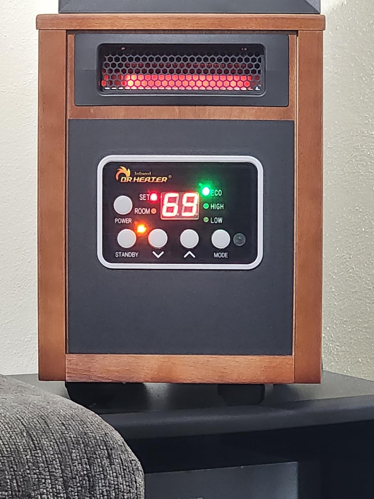 Dr Infrared Heater DR-968 Portable Space Heater, 1500-Watt, Cherry customer photo 2