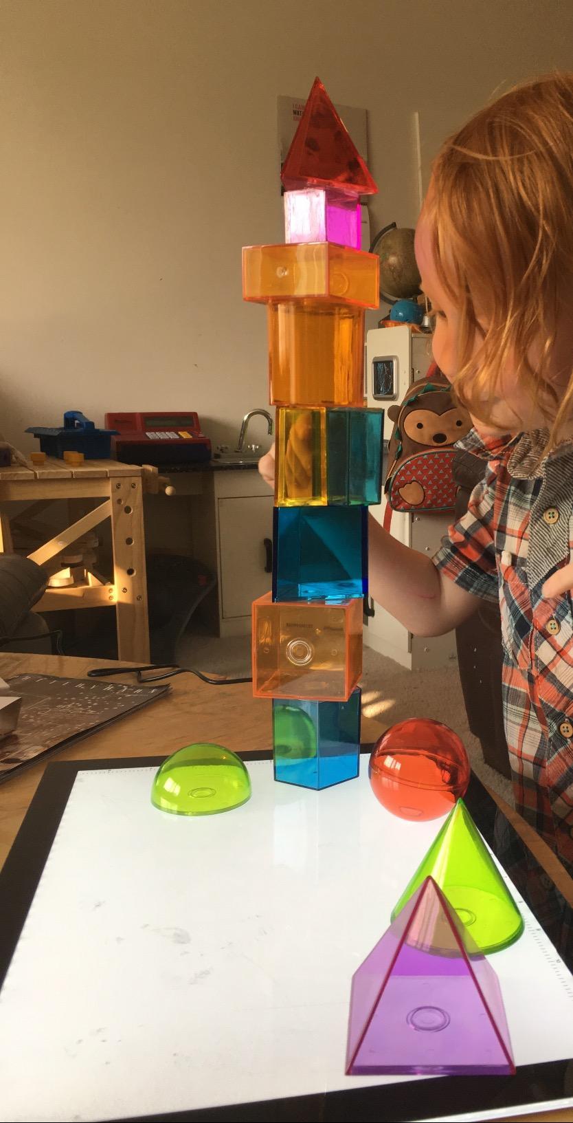 Learning Resources View-Thru Geometric Solids - Classroom Must Haves, Teacher Supplies, Geometry Set, Pattern Blocks, Homeschool, Math Manipulatives customer photo 2