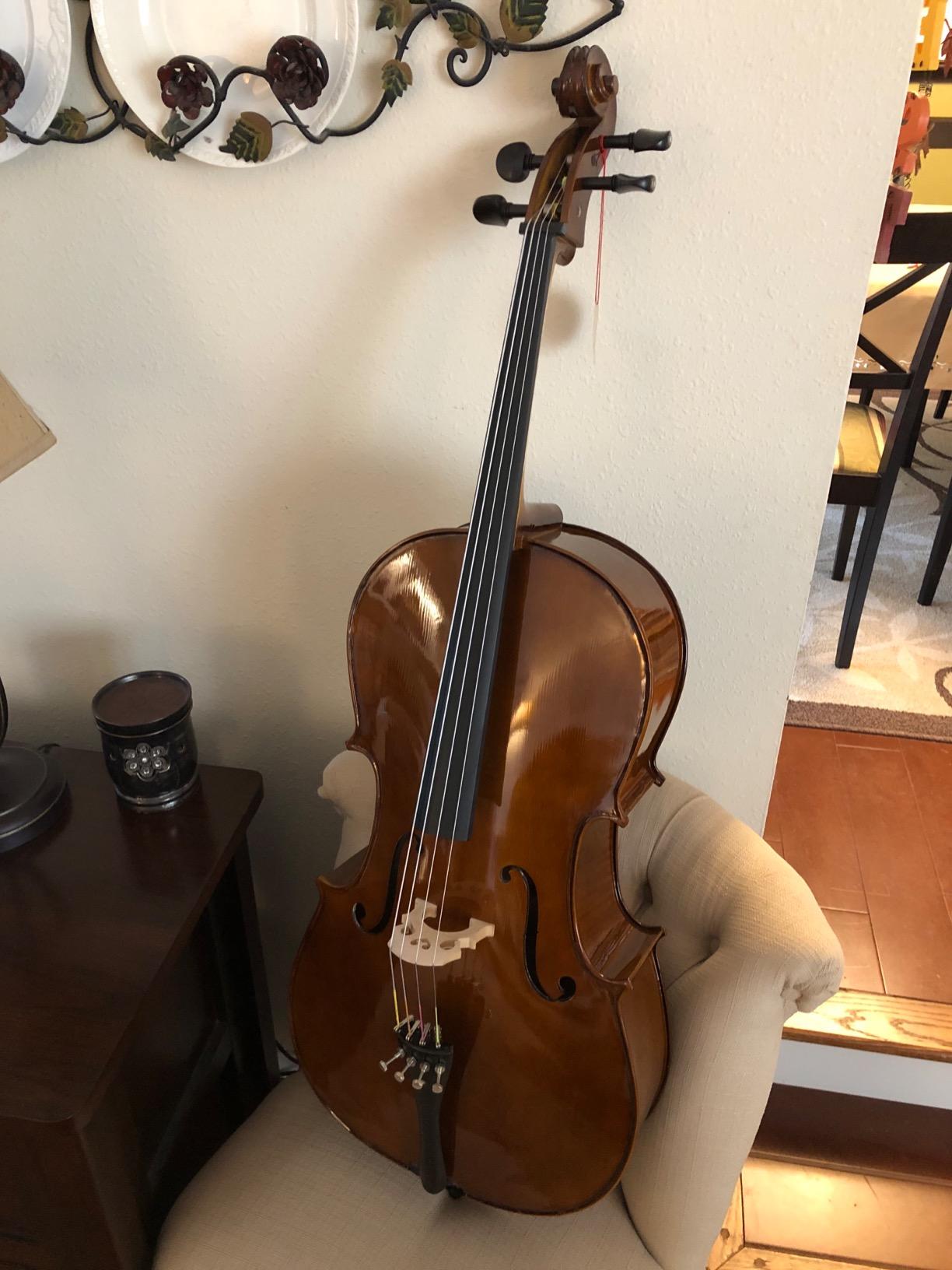 Cecilio 4/4 Full Size Cello Kit for Beginners, Spruce Top Acoustic Cello with Bow, Stand, Rosin, Bag (Black) customer photo 1
