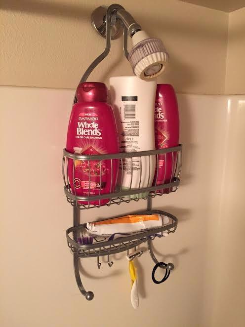iDesign York Metal Wire Hanging Shower Caddy, Satin Silver | Extra Wide Space, Hooks for Razors, Towels, For Shampoo, Conditioner, Soap customer photo 2