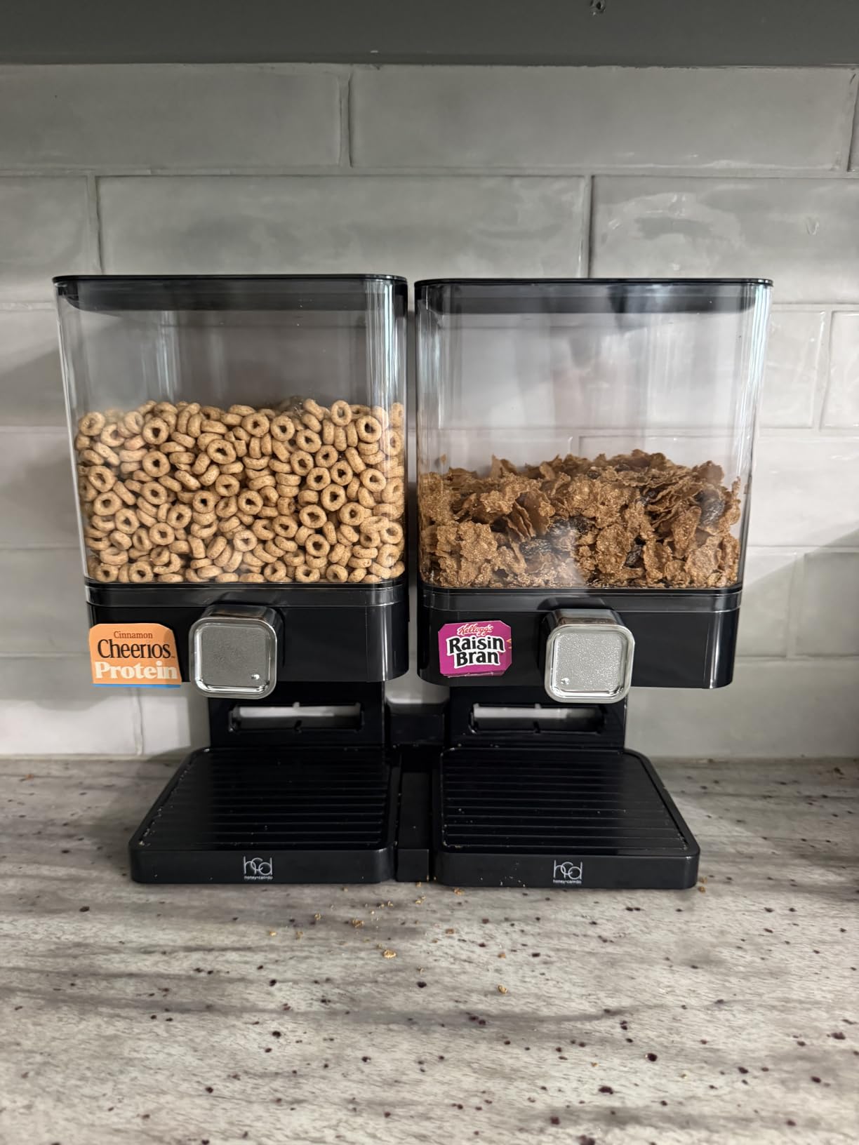 Honey-Can-Do Zevro Compact Dry Food Dispenser, Dual Control, Black/Chrome customer photo 1