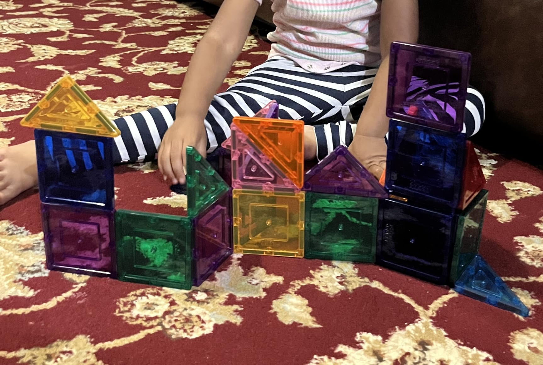 PicassoTiles 100 Piece Magnetic Tiles Building Blocks for Kids 3+ customer photo 2
