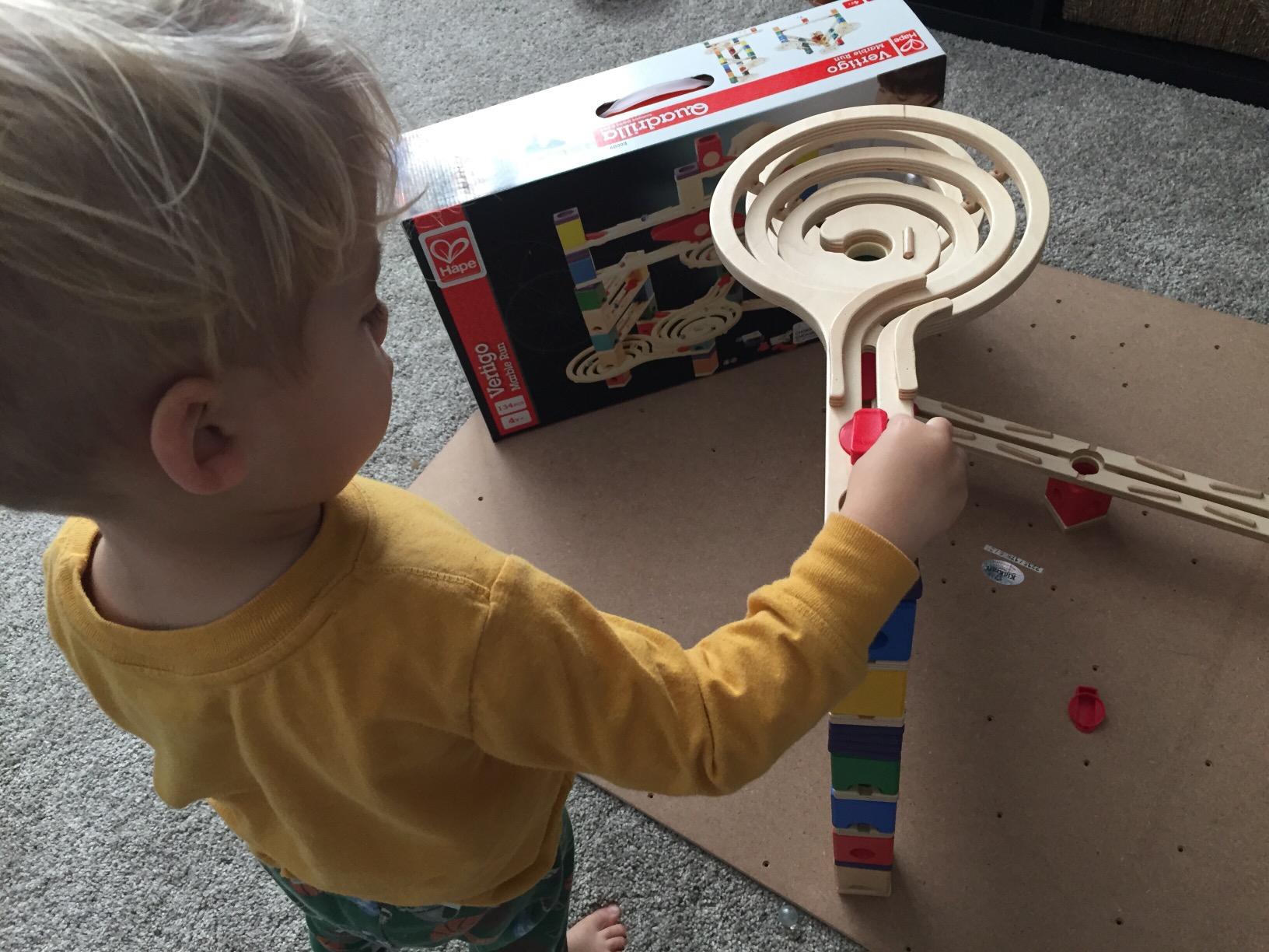Hape Wooden Quadrilla Marble Run Vertigo Construction with Instruction| 134-PIECE STEM Educational Learning Toys for Kids customer photo 2