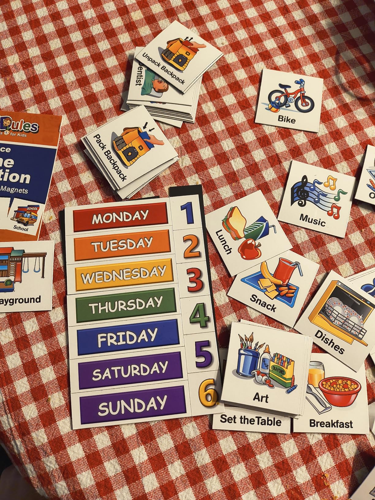 93-Pc Magnet Set for Kids Visual Schedules (Home Collection) | Daily Routines, Chores, ADHD Help | 72 Activity Icons + 21 Headings | Use on Any Magnetic Surface customer photo 1
