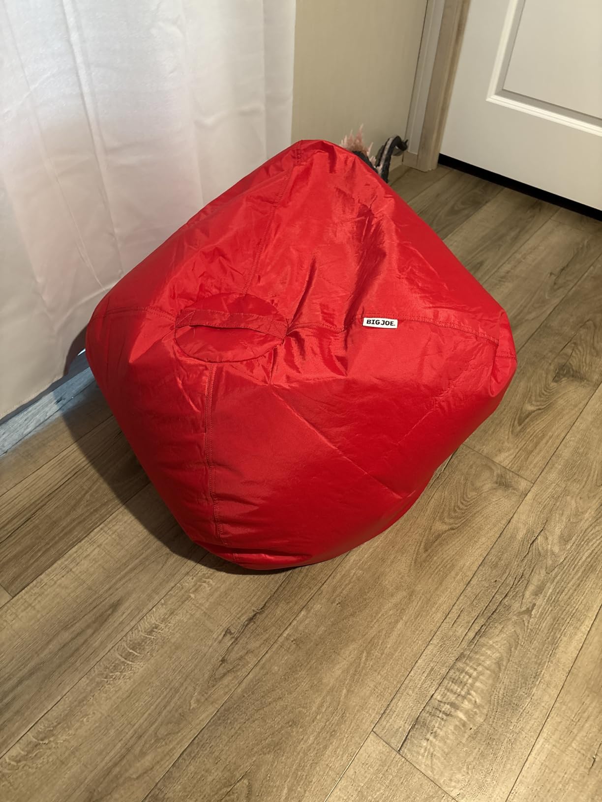 Big Joe Classic Bean Bag Chair for Kids Bedroom and Reading Nook, Easy-Clean Red, Durable Nylon Polyester Blend, 2 feet Refillable customer photo 2