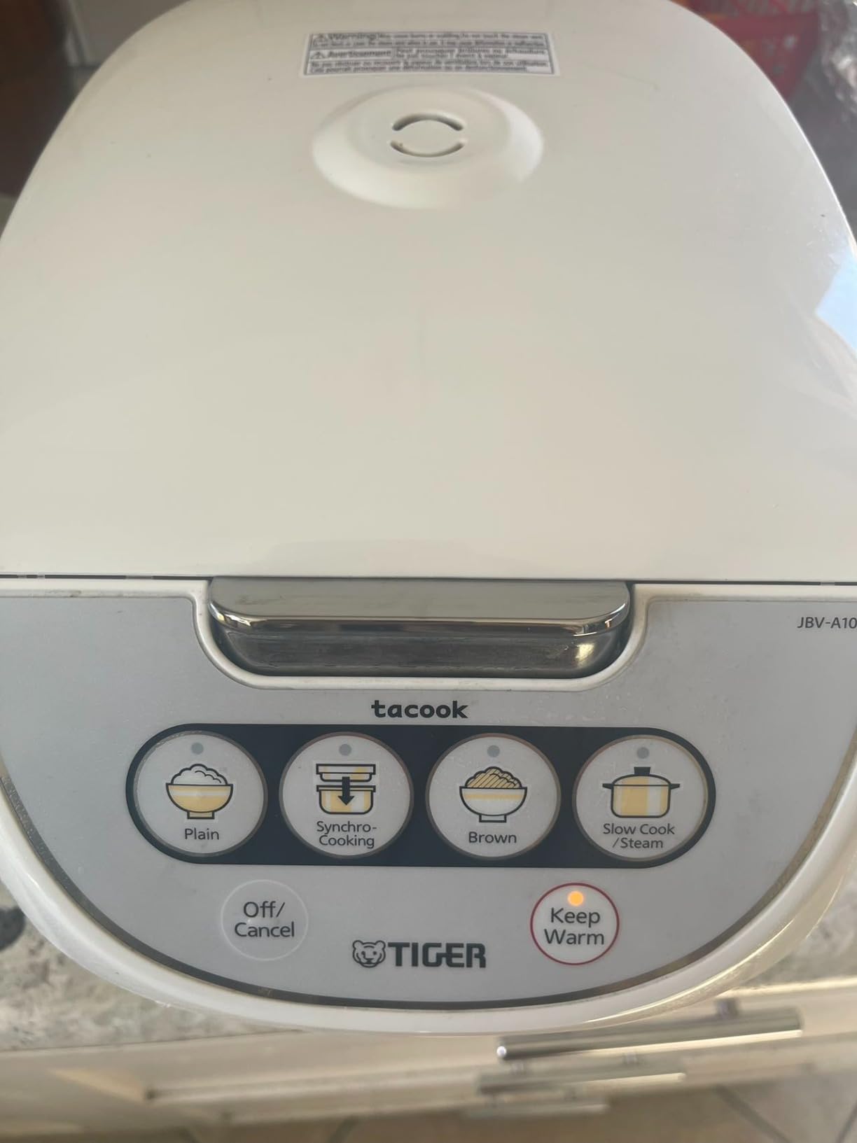 Tiger JBV-A18U 10 Cup Micom Rice Cooker with Tacook (White) | Food steamer, slow-cook function customer photo 1