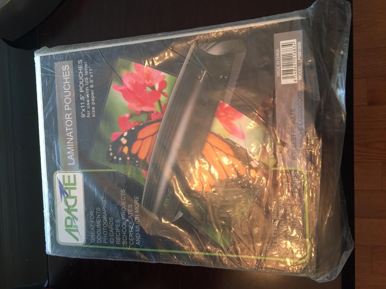 Apache Laminating Pouches 5 mil, for 8.5 x 11 inch Letter Size Paper 9 x 11.5 inch Sheets, 100 Pack customer photo 2