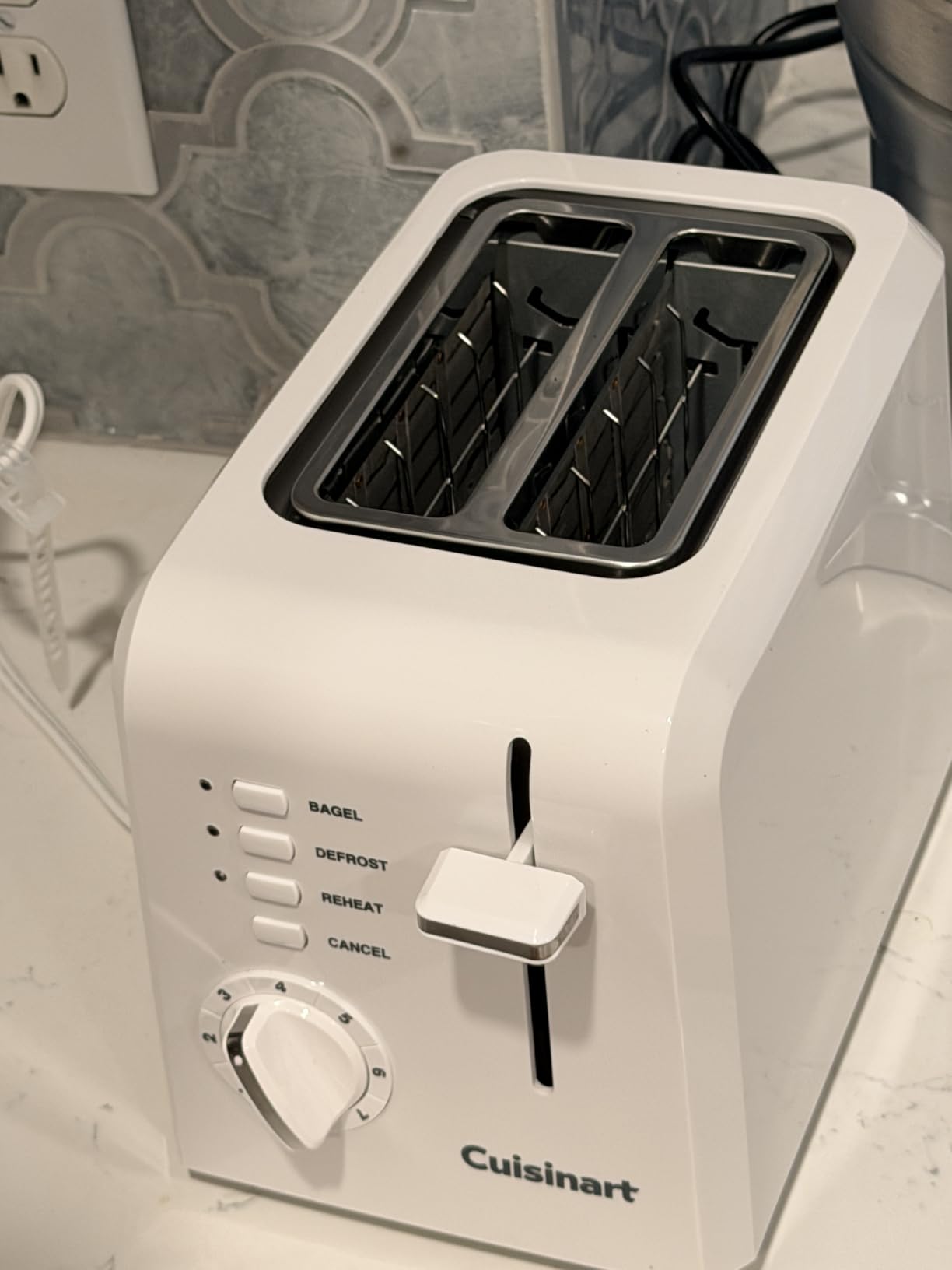 Cuisinart Compact Toaster, 7 Shade Settings, 2-Slice Capacity, Black | 2 slice toaster for bagels & bread with defrost/reheat/cancel functions, removable crumb tray & compact design, CPT-122BK customer photo 2