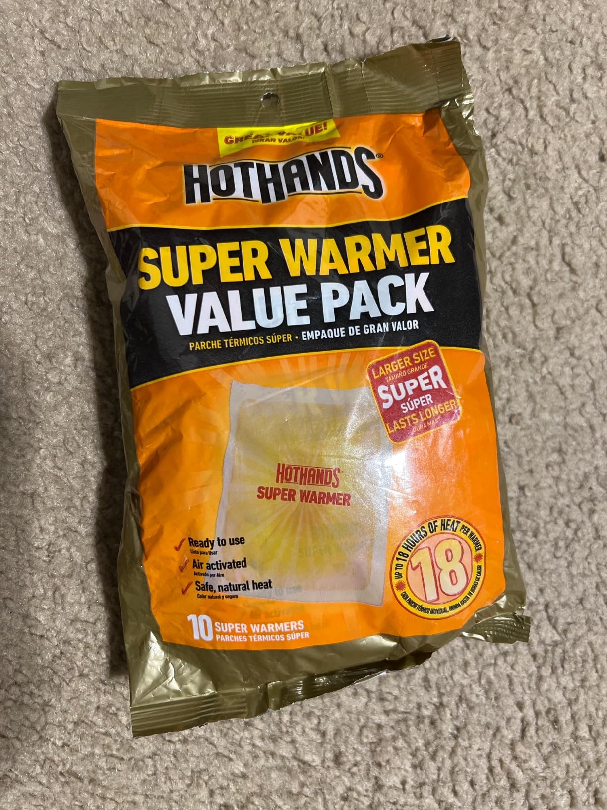 Body & Hand Super Warmers - Long Lasting Natural Odorless Air Activated Warmers - Up to 18 Hours of Heat - 10 Individual Warmers customer photo 1