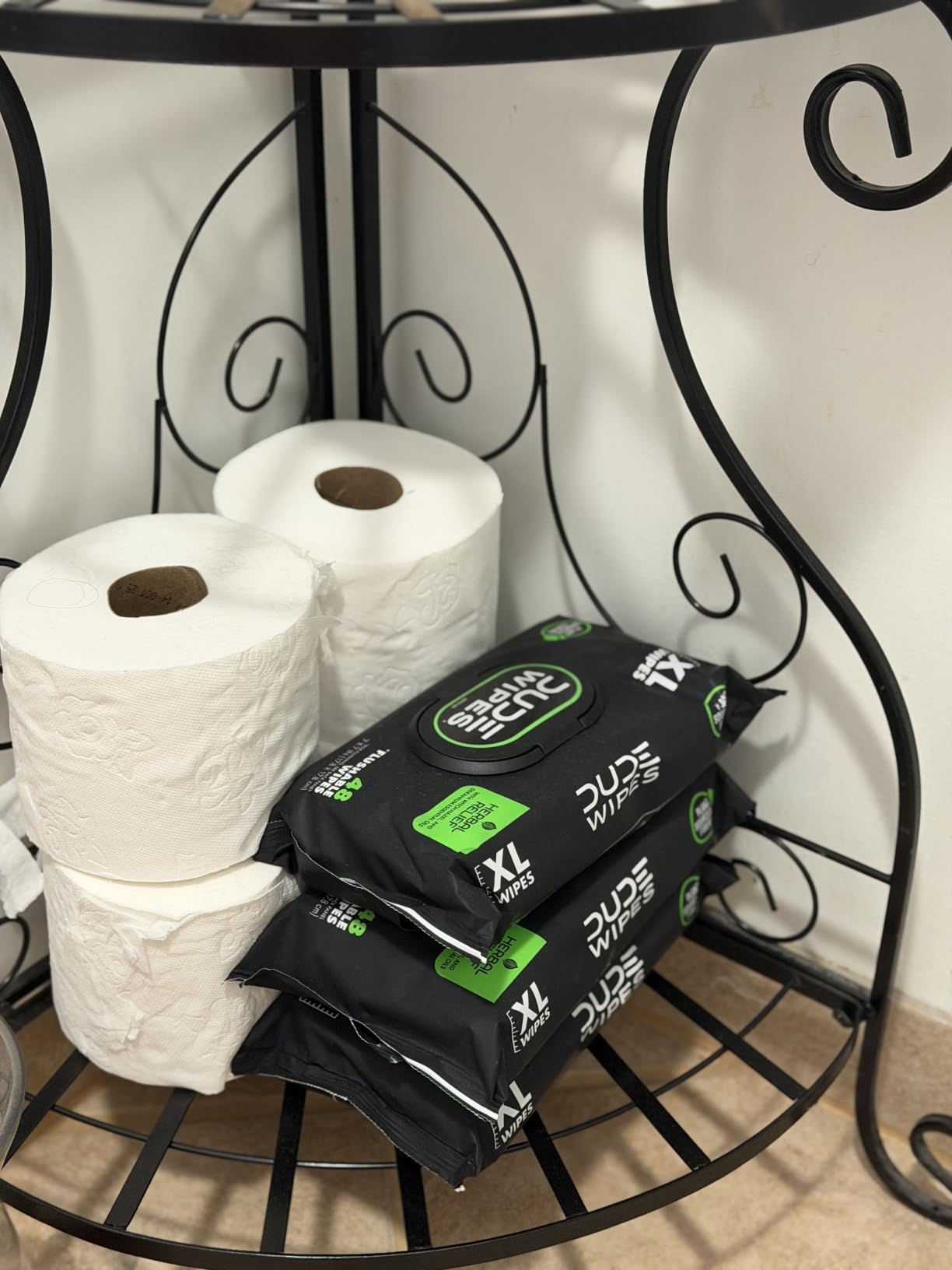 DUDE Wipes Unscented Adult Flushable Wet Wipes, Sensitive Skin, 48 Count | 99% water, extra large flushable butt wipes. Fragrance free, hypoallergenic, vitamin E and aloe. Septic safe. 1 pack of 48. customer photo 1