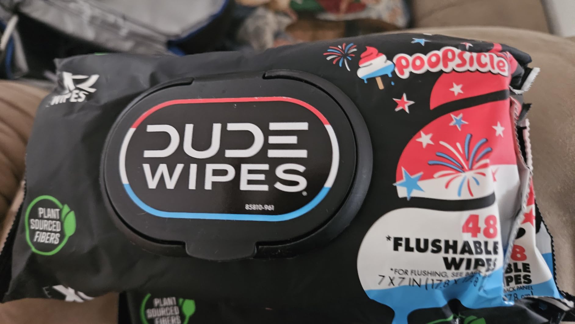 DUDE Wipes Unscented Adult Flushable Wet Wipes, Sensitive Skin, 48 Count | 99% water, extra large flushable butt wipes. Fragrance free, hypoallergenic, vitamin E and aloe. Septic safe. 1 pack of 48. customer photo 2
