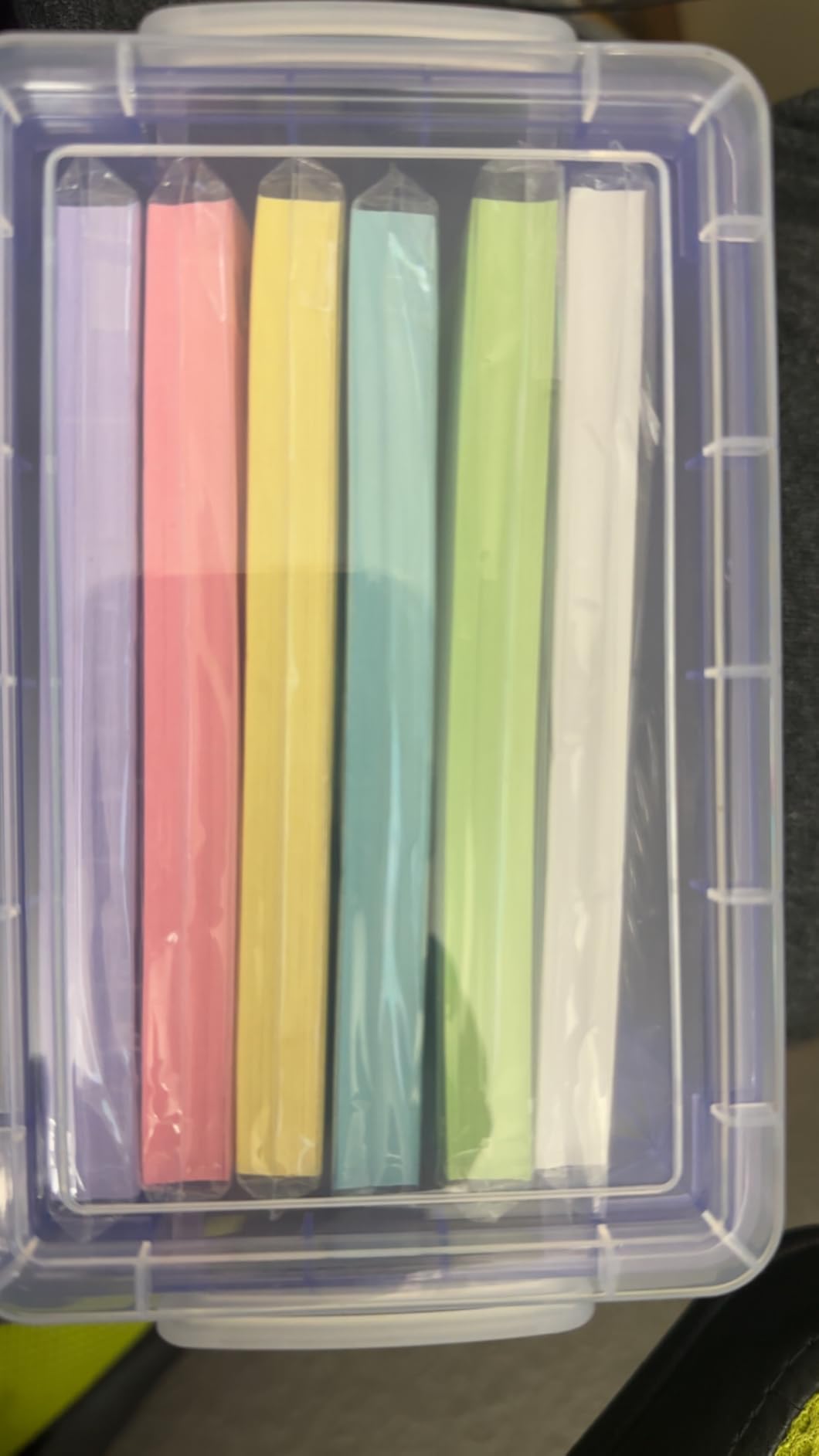 Super Stacker Index Card Box, 3 x 5 Inch Index Cards File Box (61613) | Snap-tight lid and handles keep contents secure | Stackable plastic box is perfect for organizing | Assorted colors customer photo 1