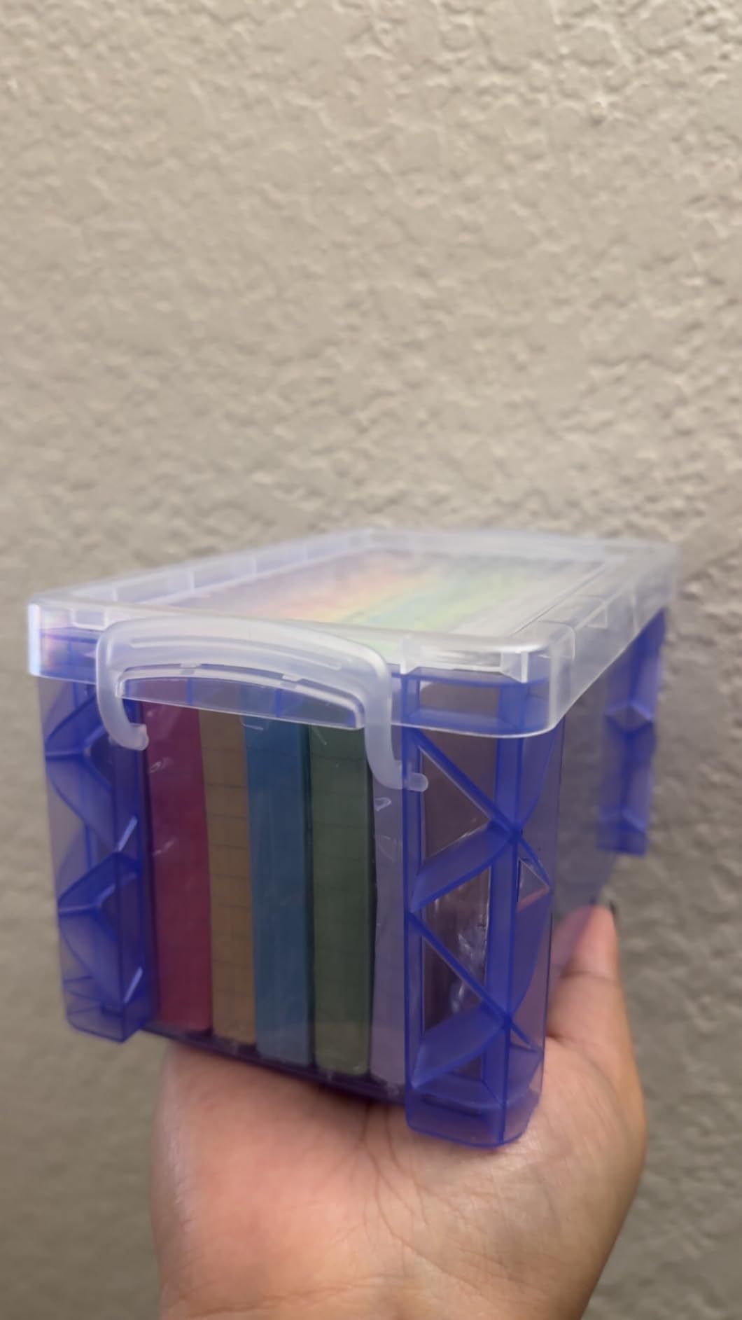 Super Stacker Index Card Box, 3 x 5 Inch Index Cards File Box (61613) | Snap-tight lid and handles keep contents secure | Stackable plastic box is perfect for organizing | Assorted colors customer photo 2