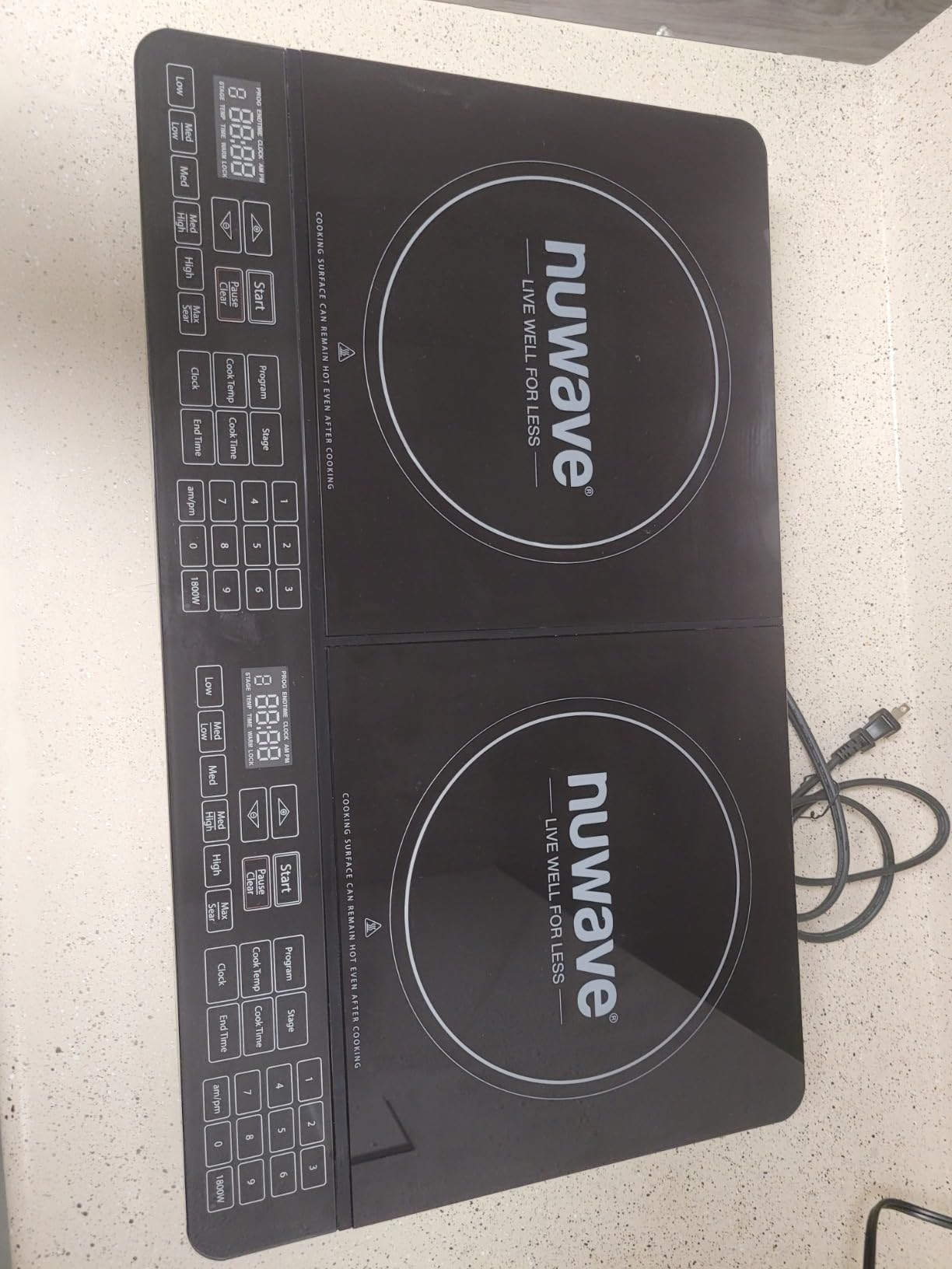 Nuwave PIC Double Portable Induction Cooktop, 900W/1500W/1800W Options | Two 8