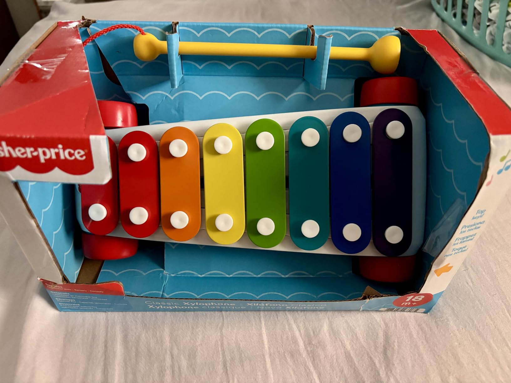 Fisher-Price Toddler Pull Toy, Classic Xylophone Pretend Musical Instrument with Mallet for Preschool Kids Ages 18+ Months customer photo 1