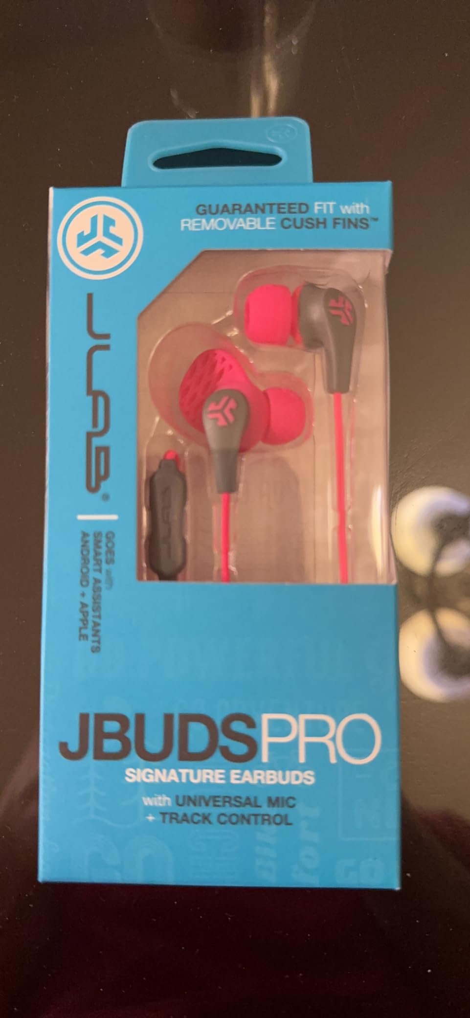 JLab JBuds Pro Signature Earbuds, Titanium 10mm Drivers, Music Controls, Universal Mic, Custom Fit with Cush Fins customer photo 1